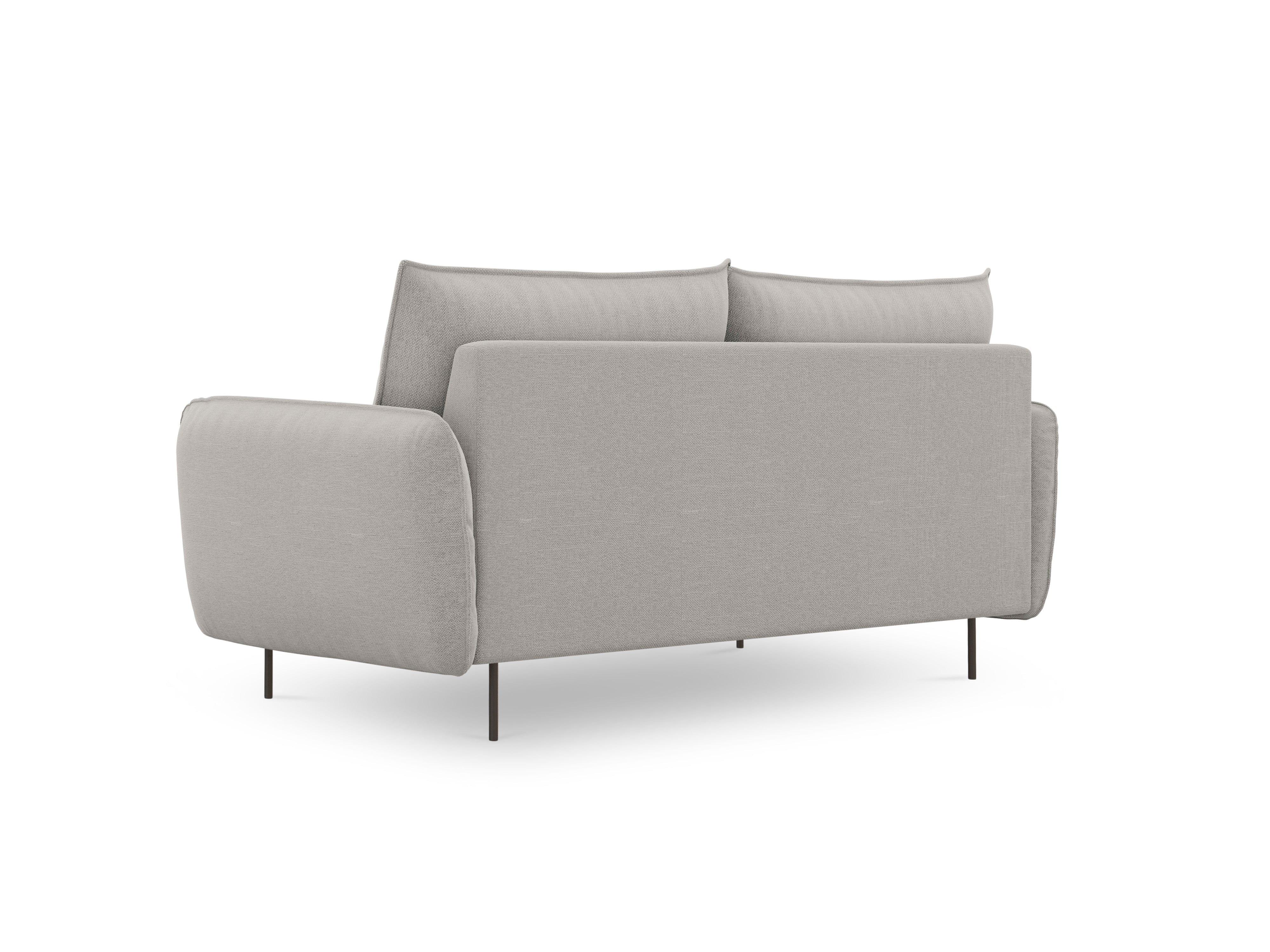 Sofa 2-osobowa VIENNA jasnoszary szenil z czarną podstawą - Image 3