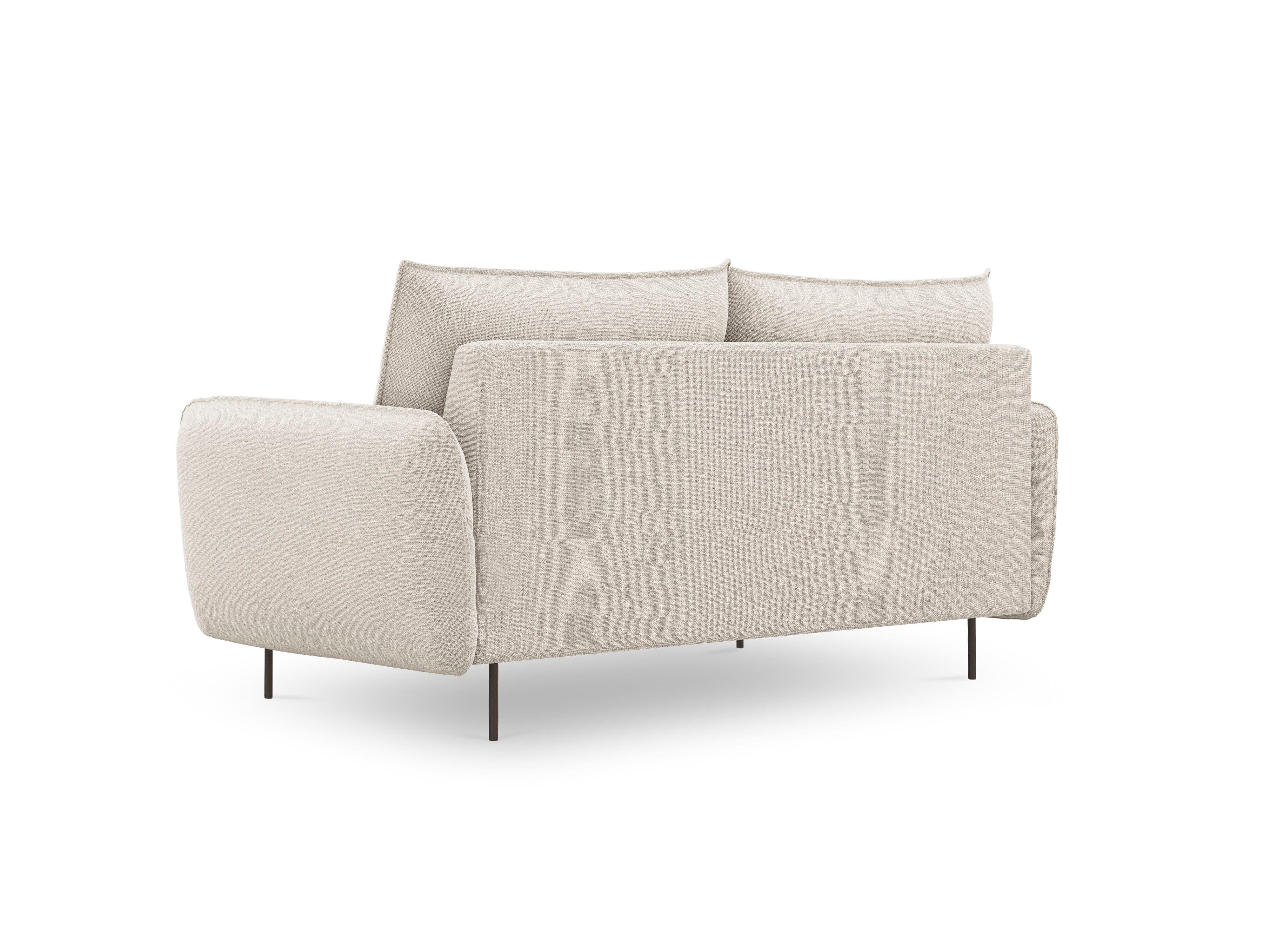 Sofa 2-osobowa VIENNA jasnobeżowy szenil z czarną podstawą - Image 3