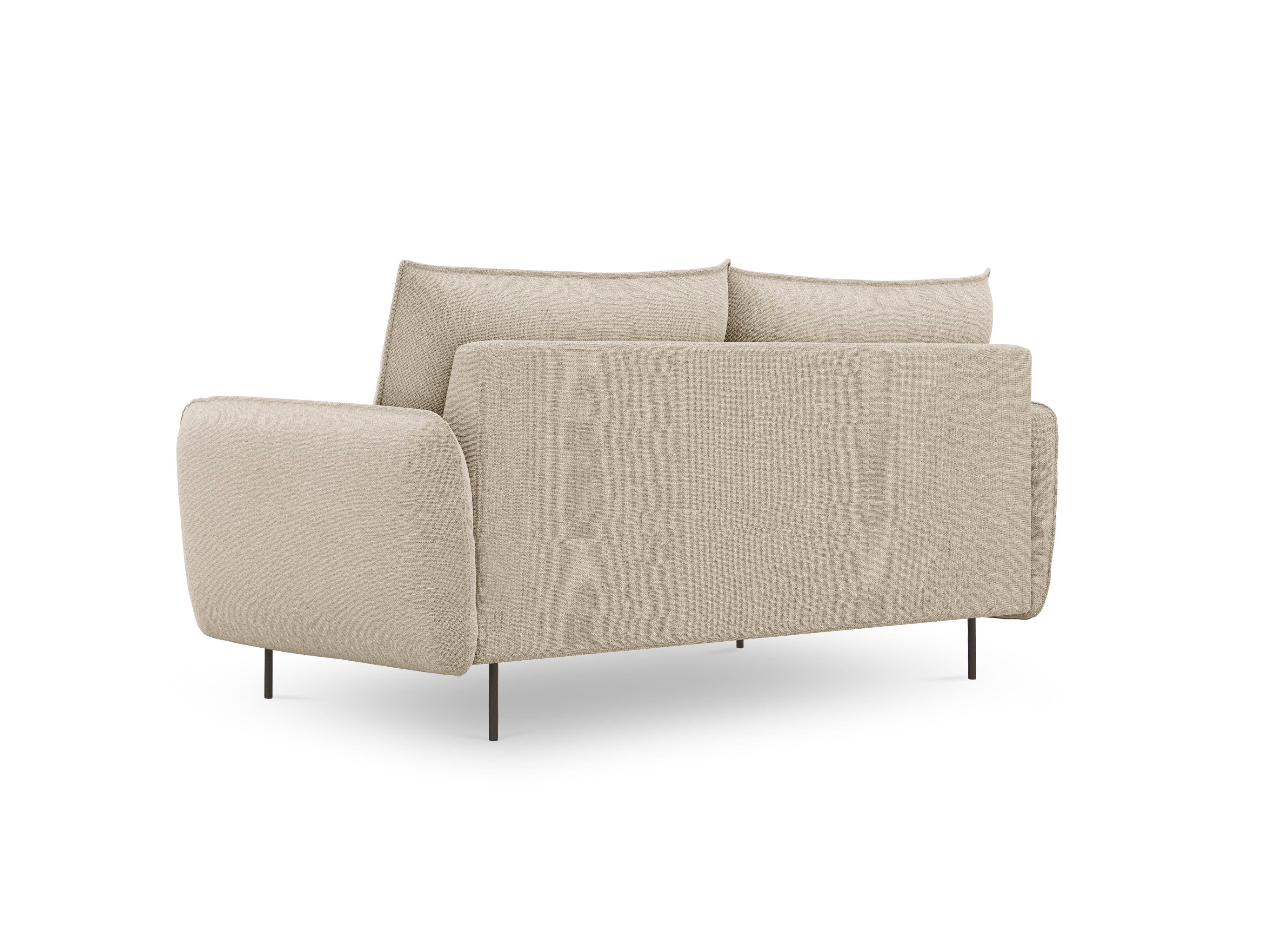Sofa 2-osobowa VIENNA beżowy szenil z czarną podstawą - Image 3