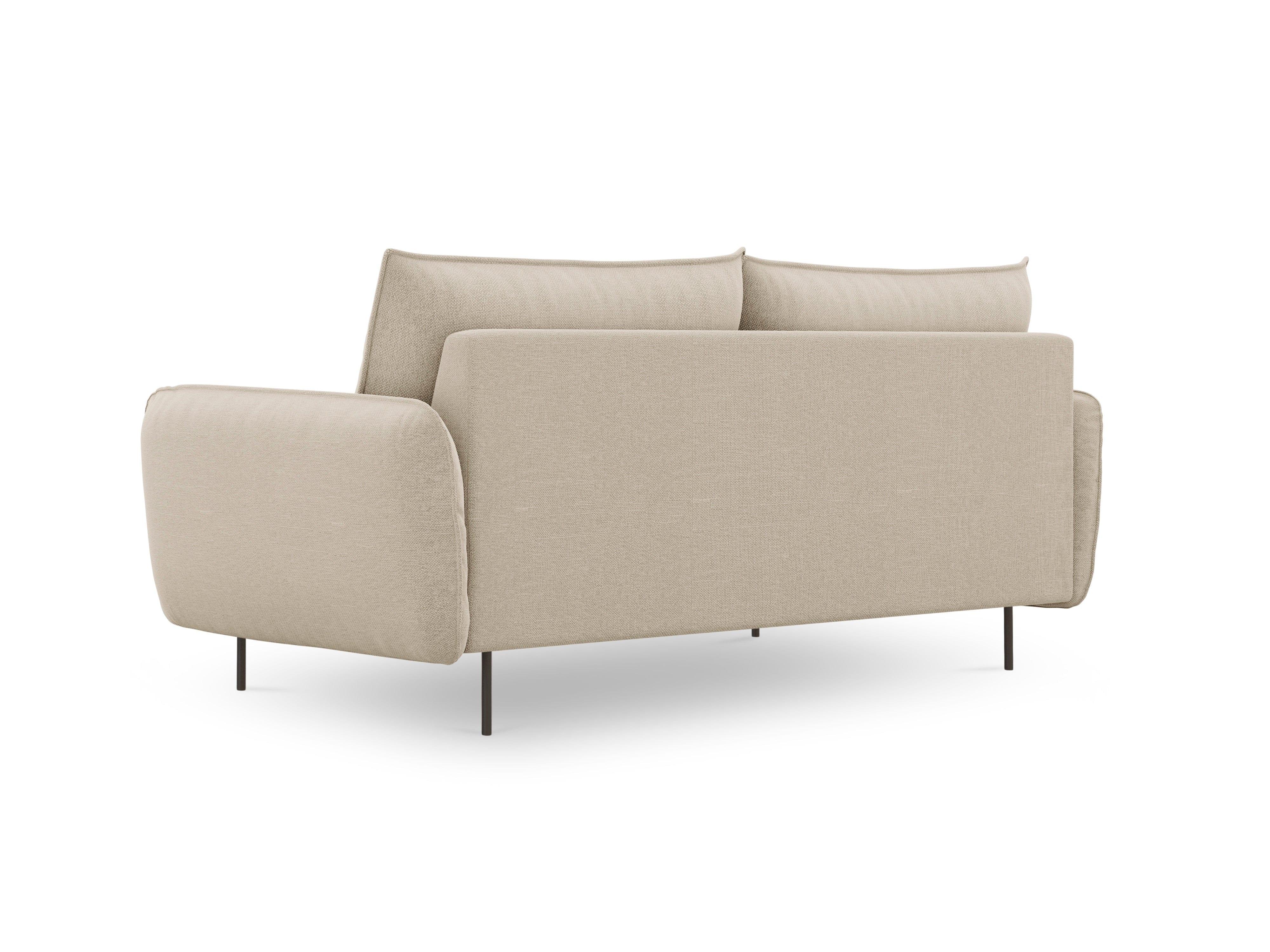 Sofa 3-osobowa VIENNA beżowy szenil z czarną podstawą - Image 3