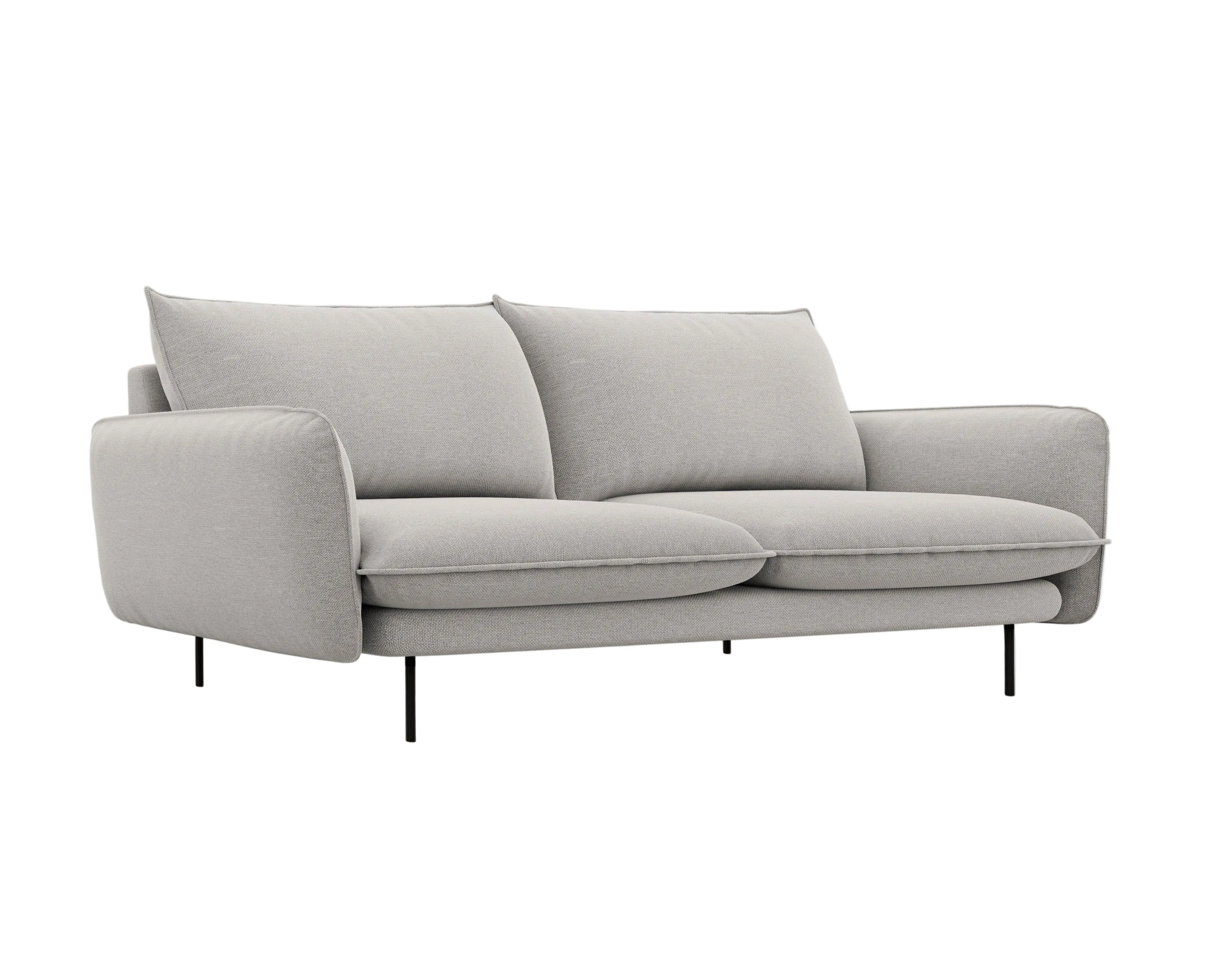 Sofa 3-osobowa VIENNA jasnoszary szenil z czarną podstawą