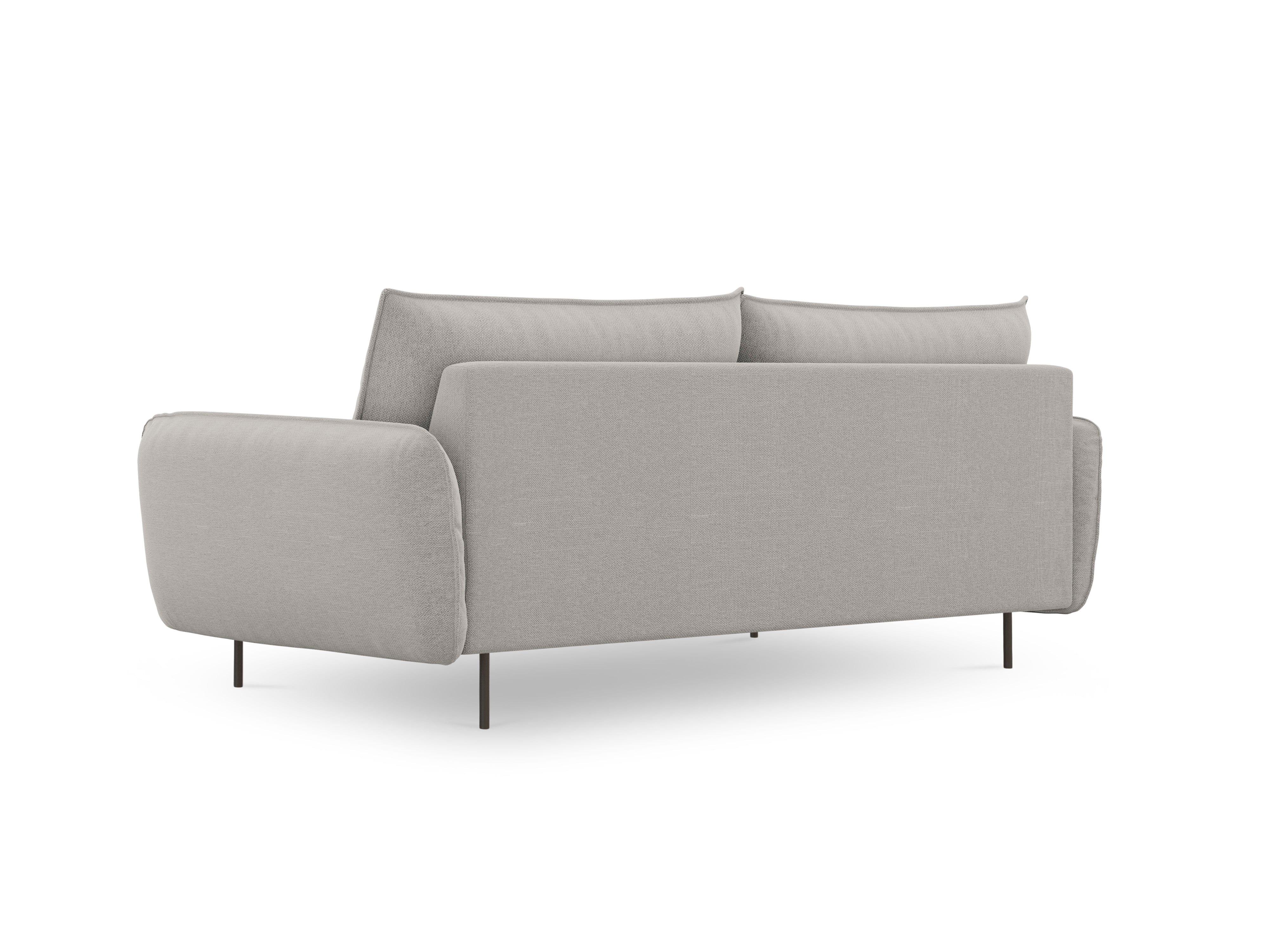 Sofa 4-osobowa VIENNA jasnoszary szenil z czarną podstawą - Image 3