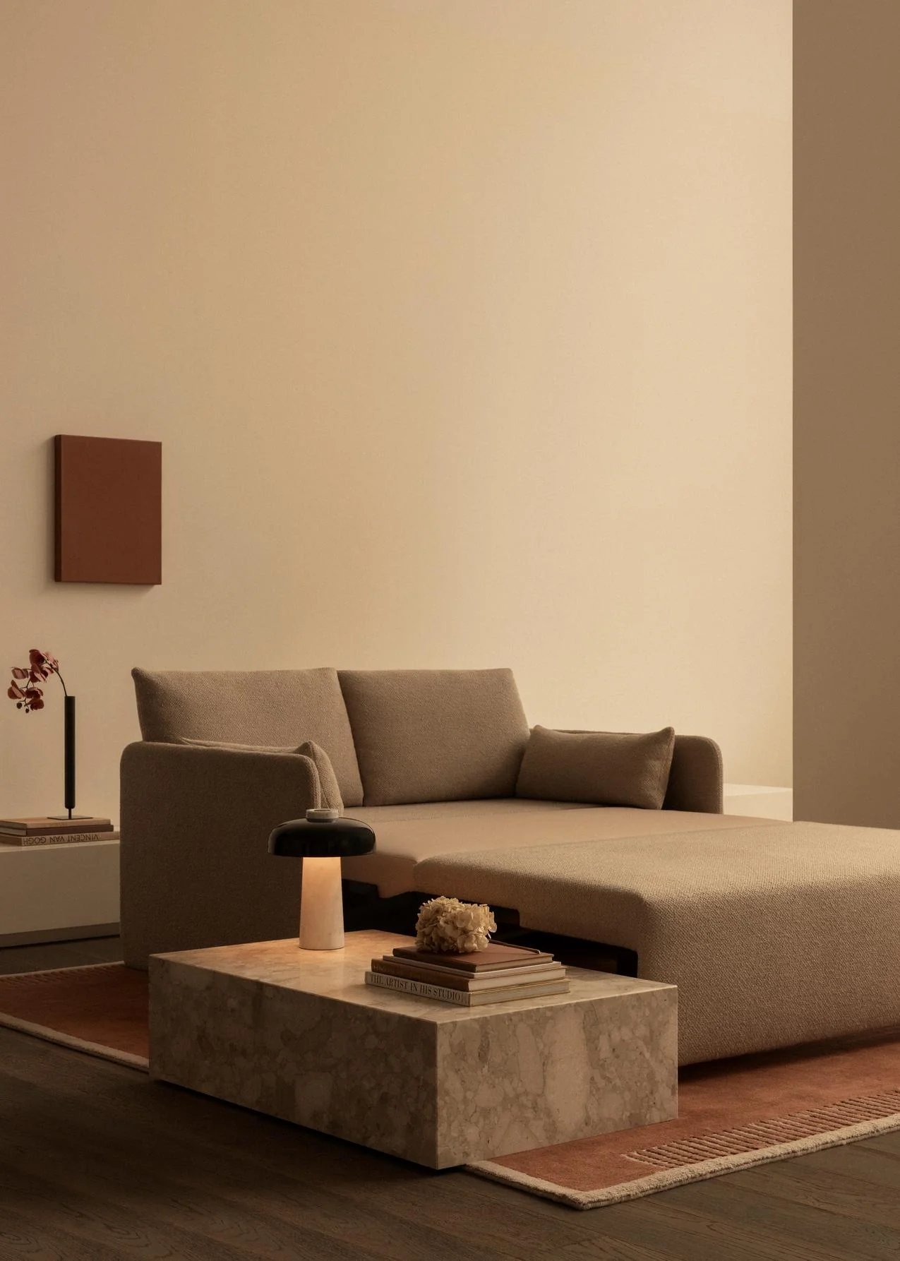 Sofa z funkcją spania 3-osobowa 0FFSET brązowy - Image 3