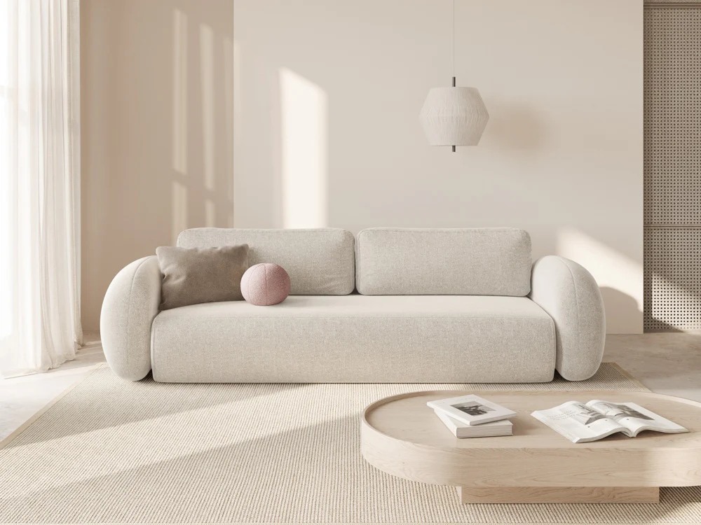 Sofa z funkcją spania 3-osobowa TONALE jasnobeżowy - Image 2
