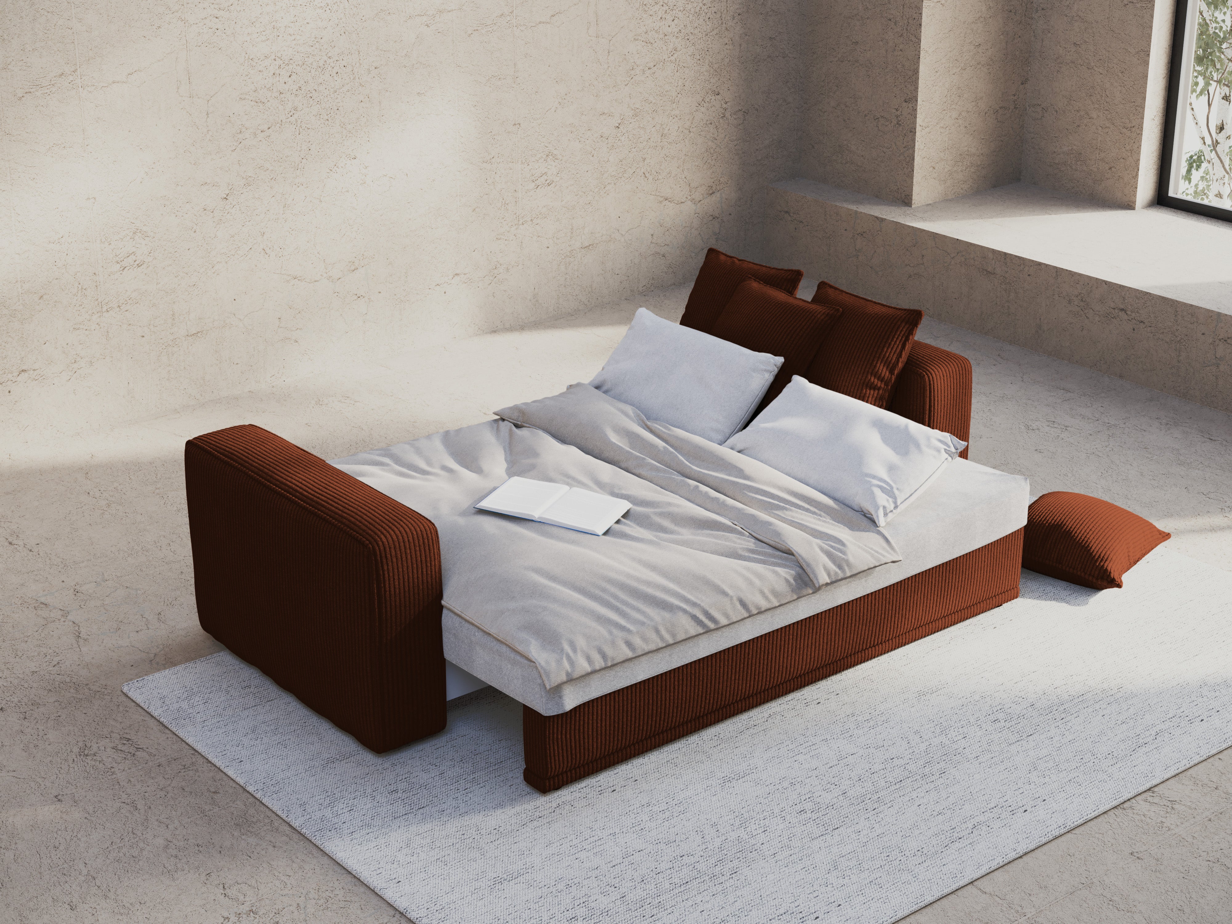 Sofa z funkcją spania RIBES ceglasty sztruks - Image 4