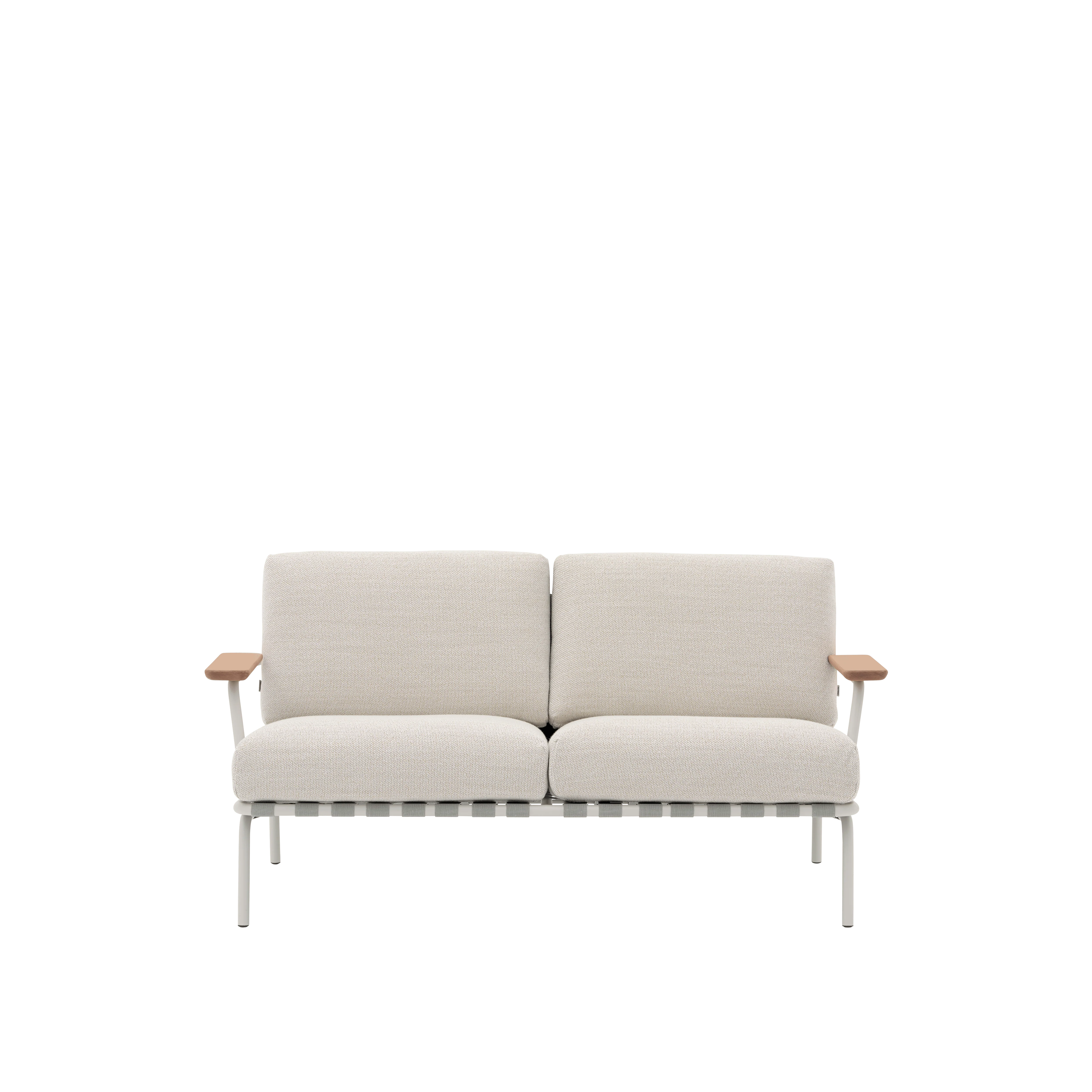 Sofa z podłokietnikami zewnętrzna 2-osobowa SETTLE jasnoszary z szarą podstawą - Image 3