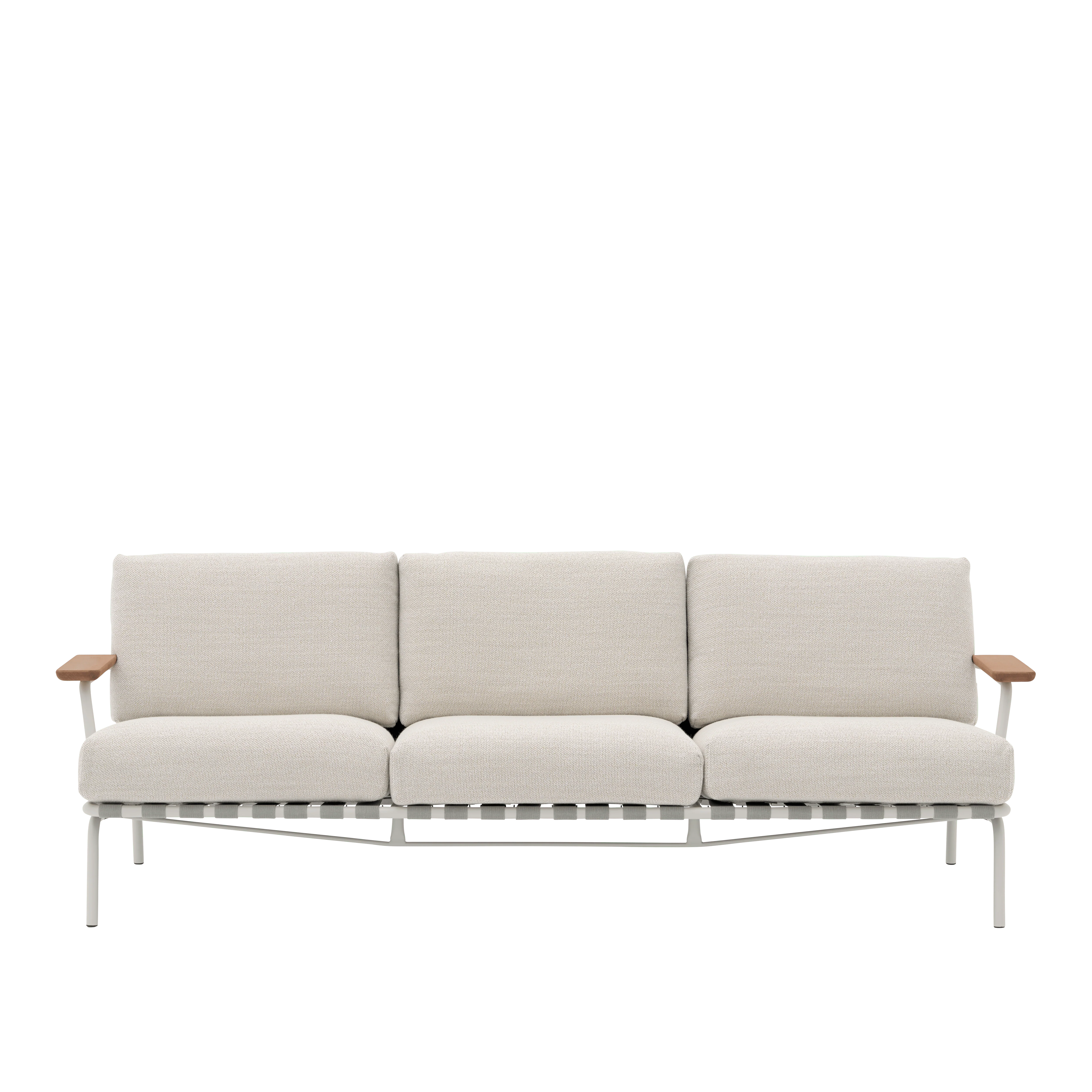 Sofa z podłokietnikami zewnętrzna 3-osobowa SETTLE jasnoszary z szarą podstawą - Image 3