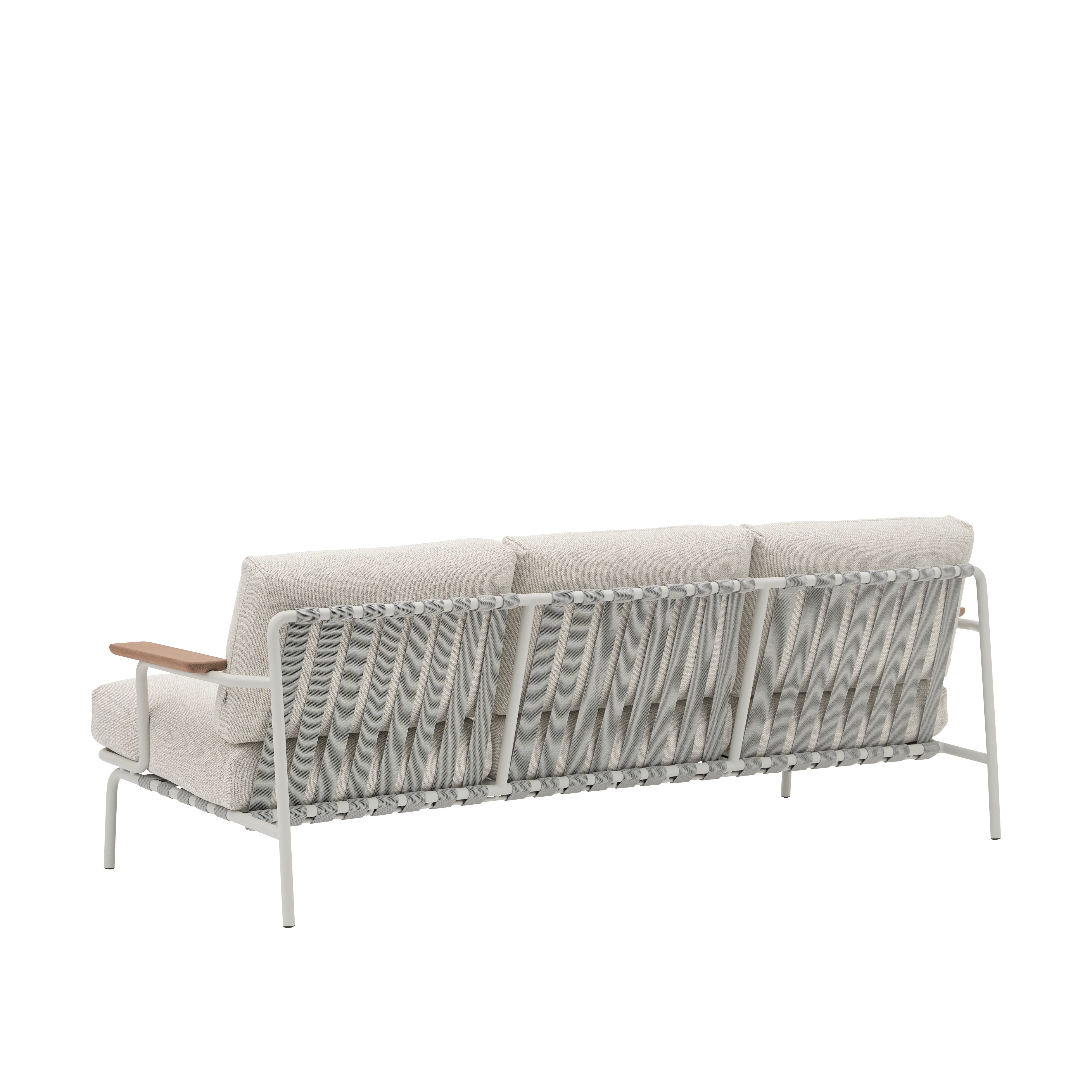 Sofa z podłokietnikami zewnętrzna 3-osobowa SETTLE jasnoszary z szarą podstawą - Image 8
