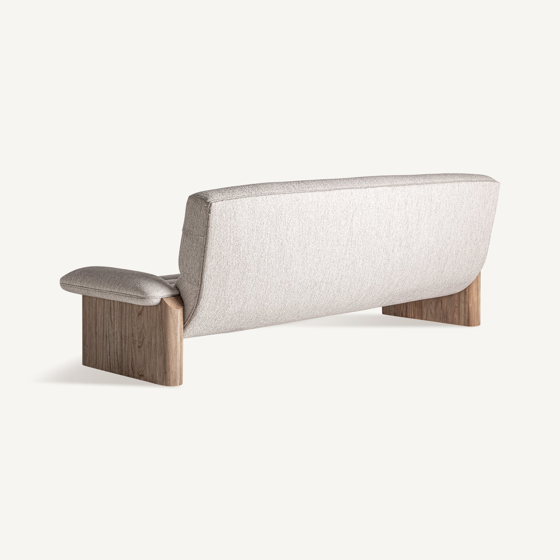 Sofa z poduszkami JACQUARD beżowy z drewnianą podstawą - Image 5
