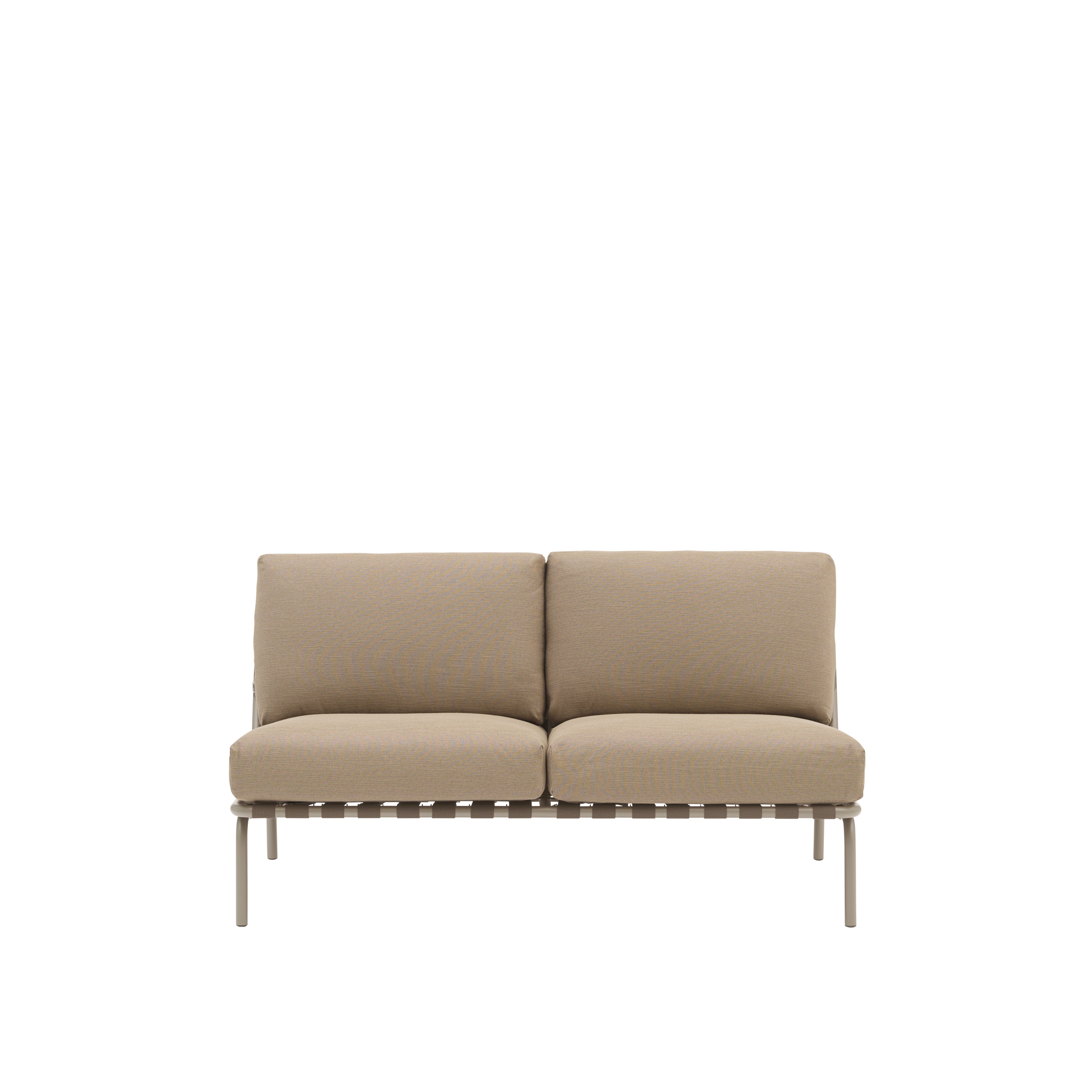 Sofa zewnętrzna 2-osobowa SETTLE brązowy z taupe podstawą - Image 3