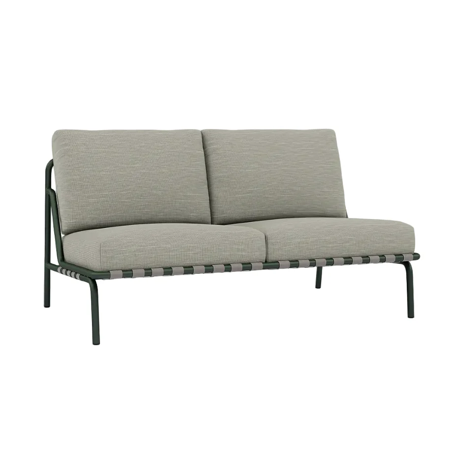 Sofa zewnętrzna 2-osobowa SETTLE szary z zieloną podstawą