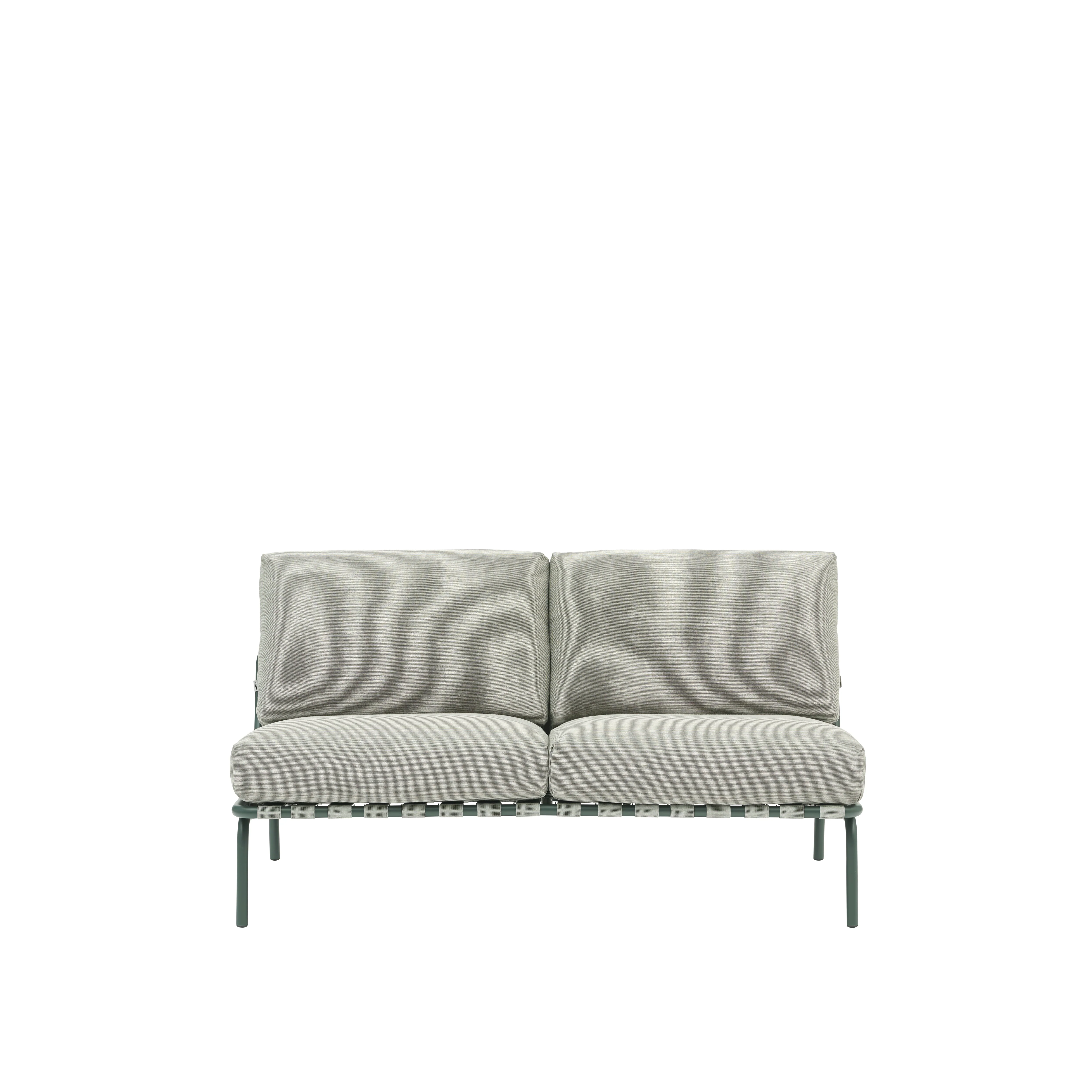 Sofa zewnętrzna 2-osobowa SETTLE szary z zieloną podstawą - Image 3