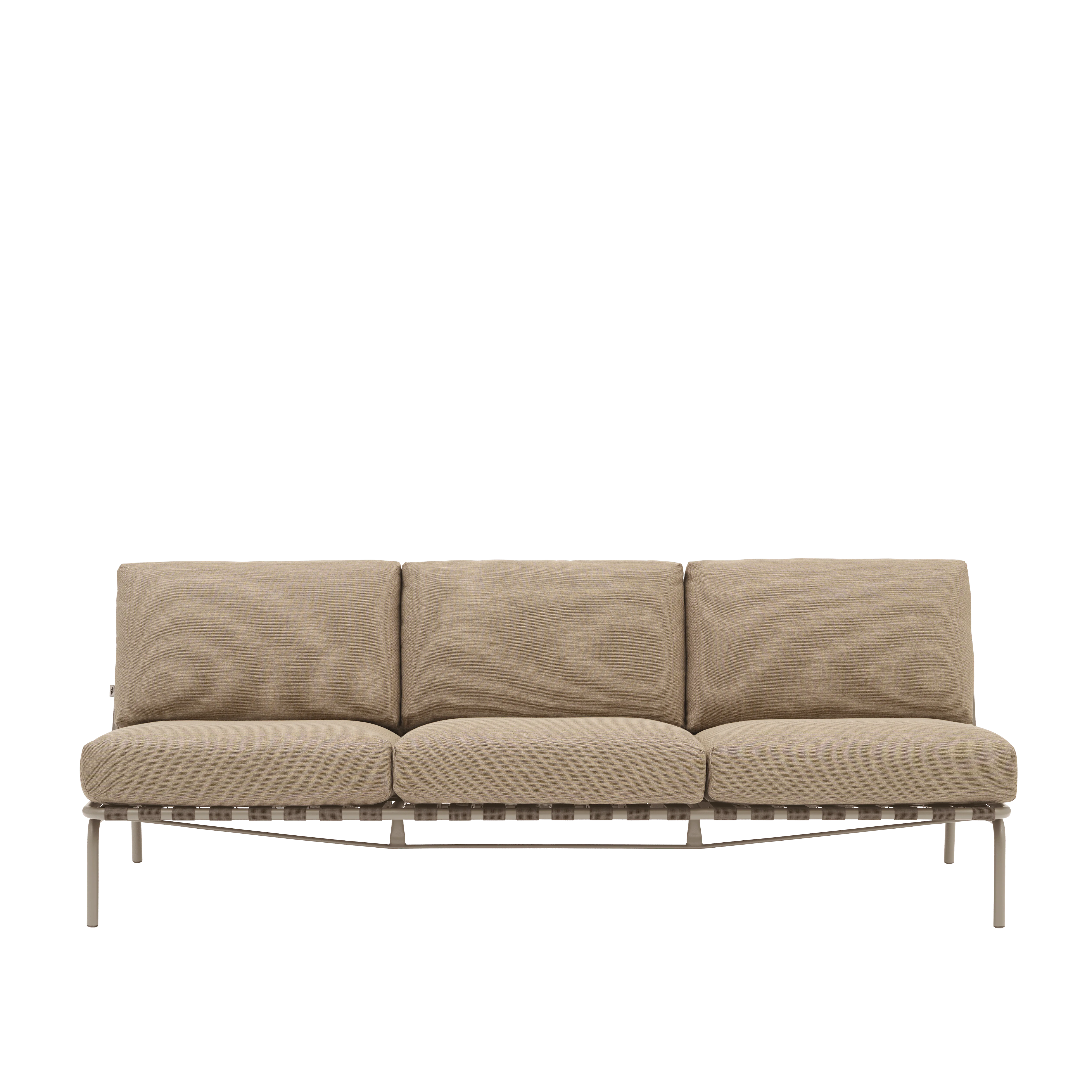Sofa zewnętrzna 3-osobowa SETTLE brązowy z taupe podstawą - Image 3