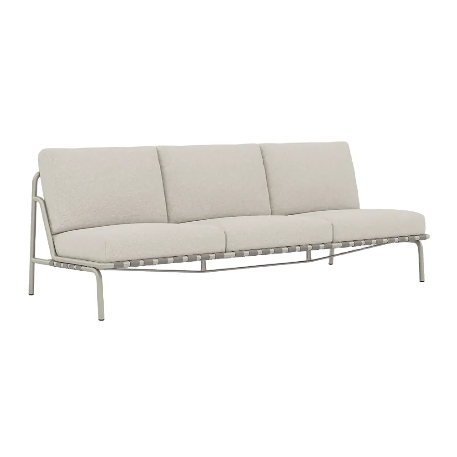 Sofa zewnętrzna 3-osobowa SETTLE jasnoszary z szarą podstawą
