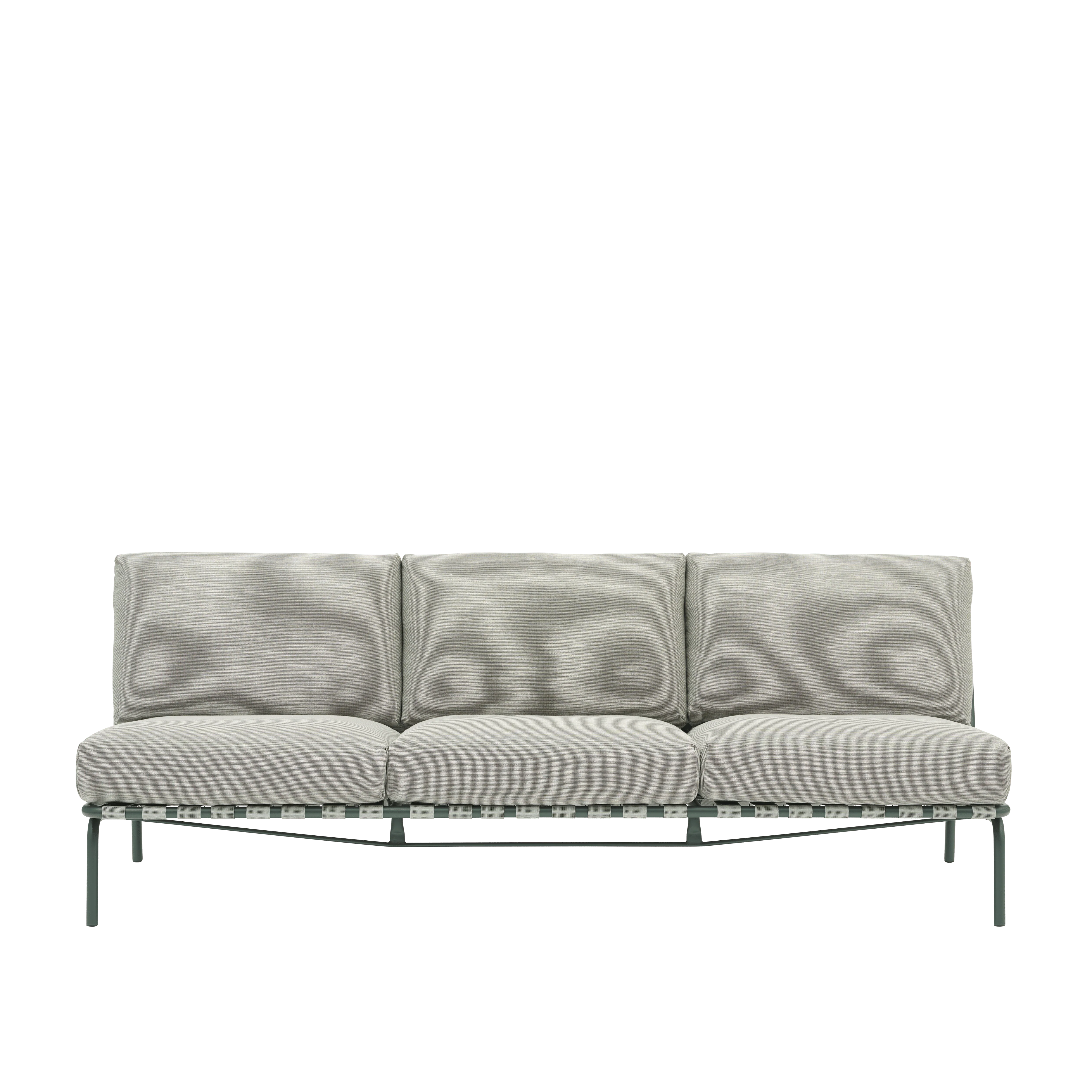 Sofa zewnętrzna 3-osobowa SETTLE szary z zieloną podstawą - Image 3