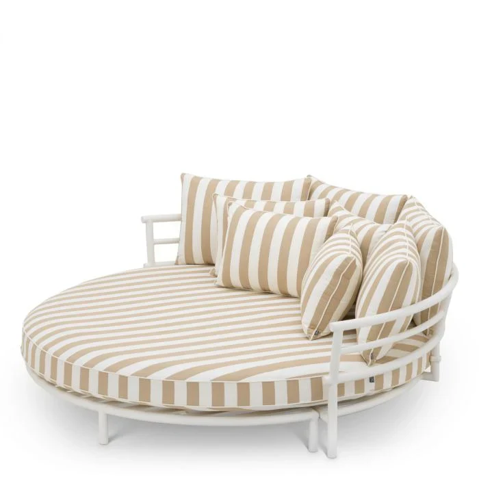 Sofa zewnętrzna LAGUNO biały z kremowym - Image 5