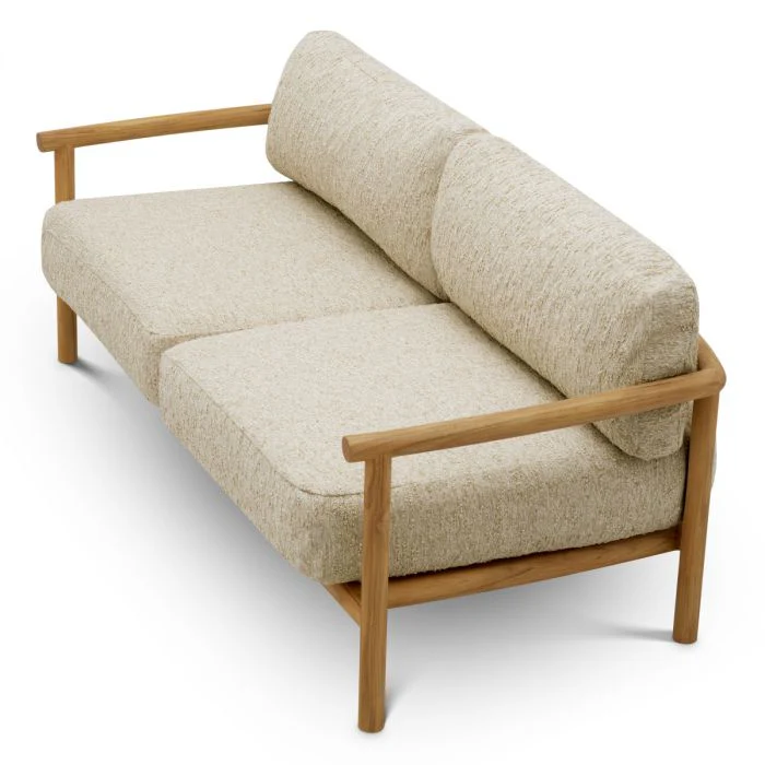 Sofa zewnętrzna OMBRIA kremowy z drewnianą podstawą - Image 5