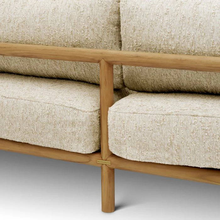 Sofa zewnętrzna OMBRIA kremowy z drewnianą podstawą - Image 7
