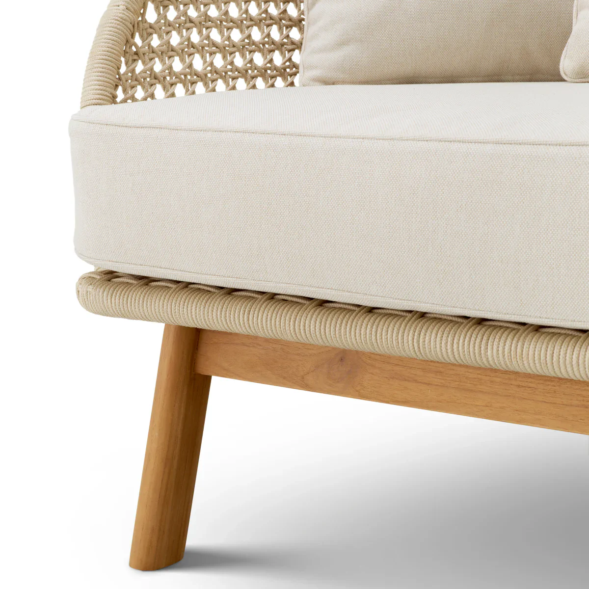 Sofa zewnętrzna TRINITY kremowy z drewnianą podstawą - Image 6
