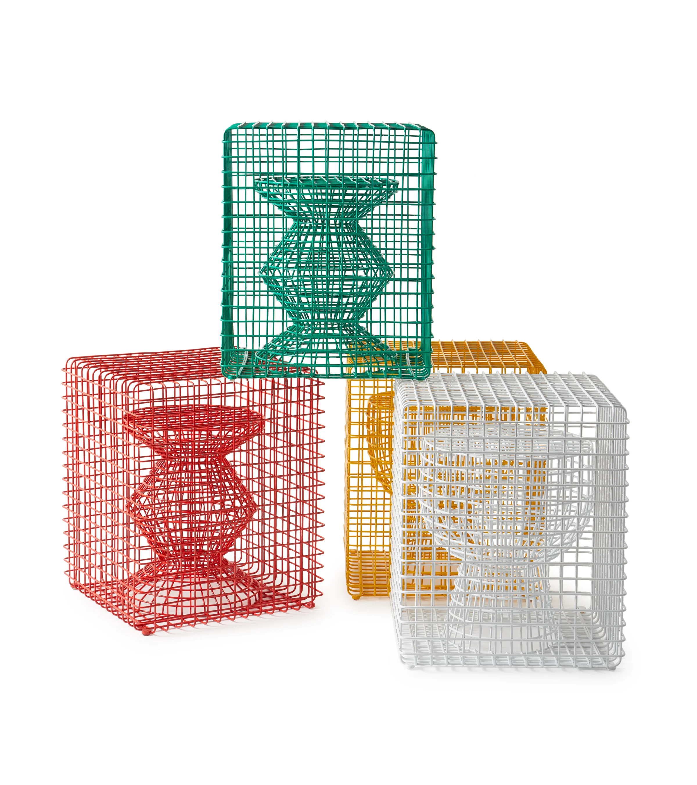 Stołek dekoracyjny ZIG ZAG WIRE zielony - Image 3