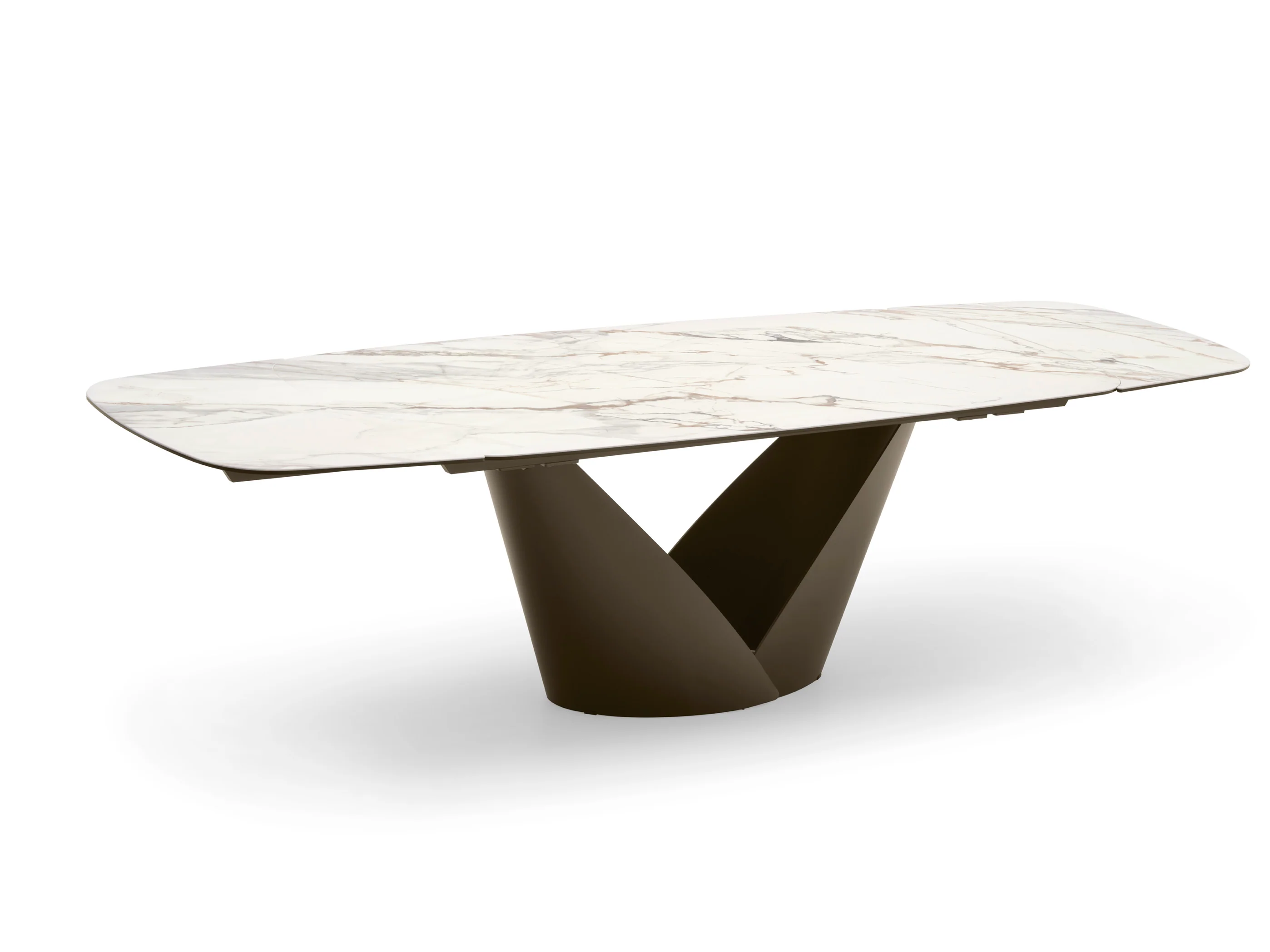 Stół rozkładany CALLA biały ceramiczny blat z brązową podstawą - Image 3