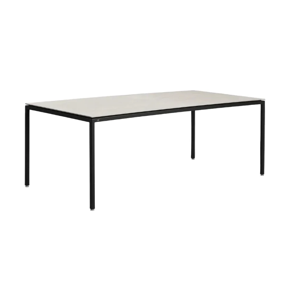 Stół 971 szary ceramiczny blat z ciemną stalową podstawą