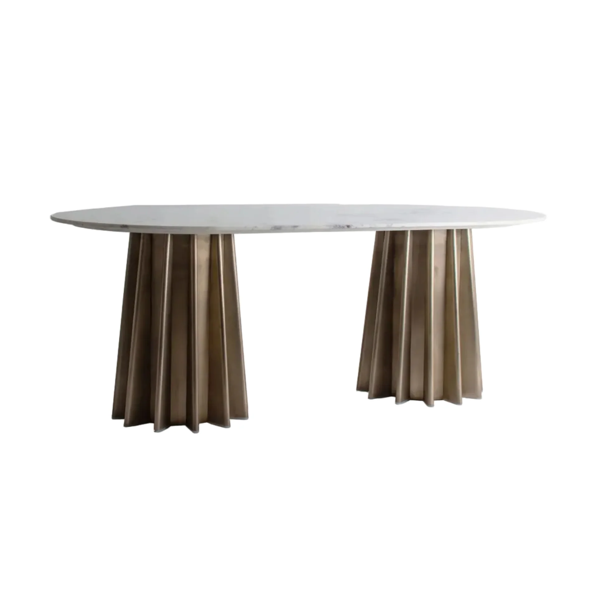 Stół LEZEY biały marmur ze złotą podstawą