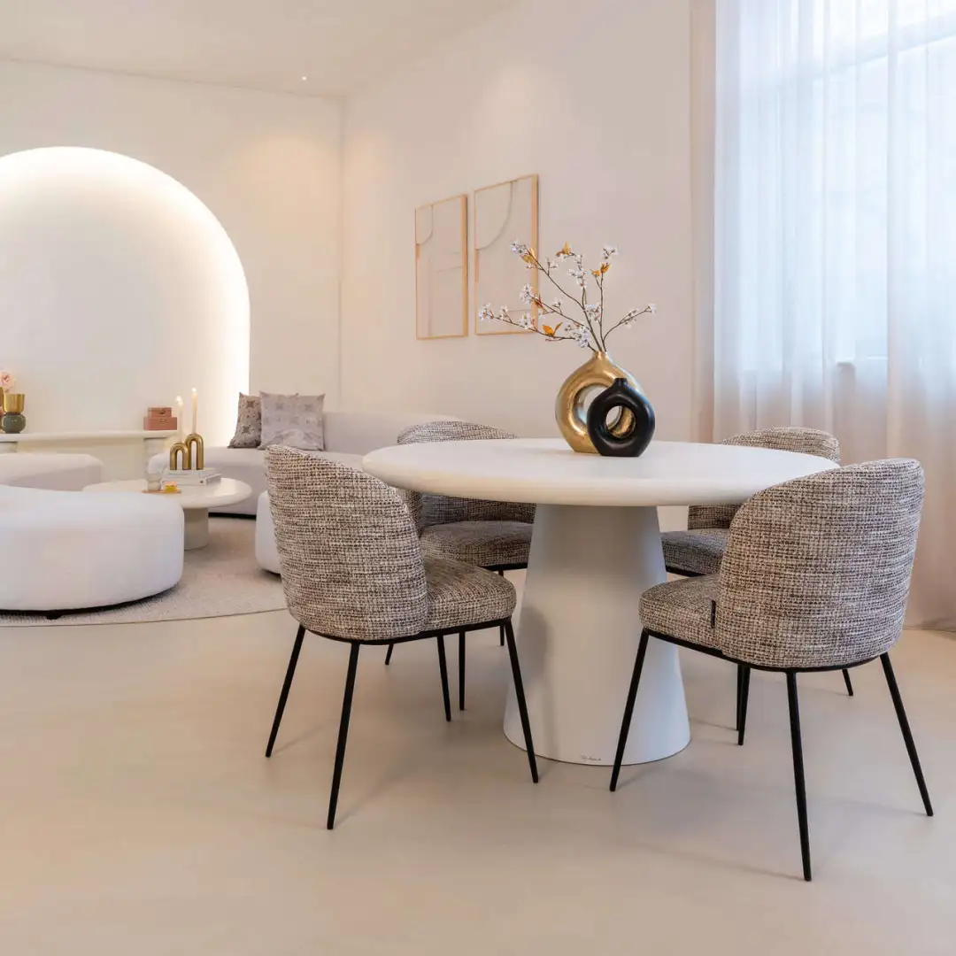 Stół okrągły BLOOMSTONE biały - Image 3