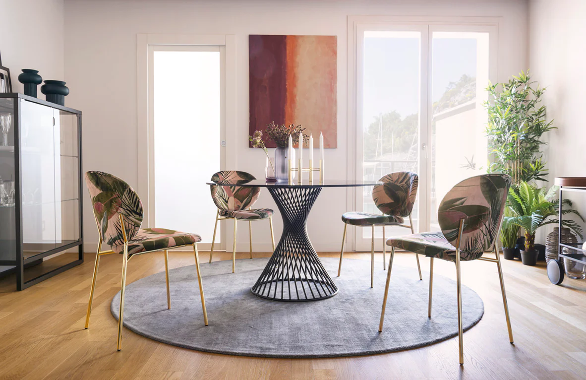 Stół okrągły VORTEX szklany blat z czarną podstawą - Image 3