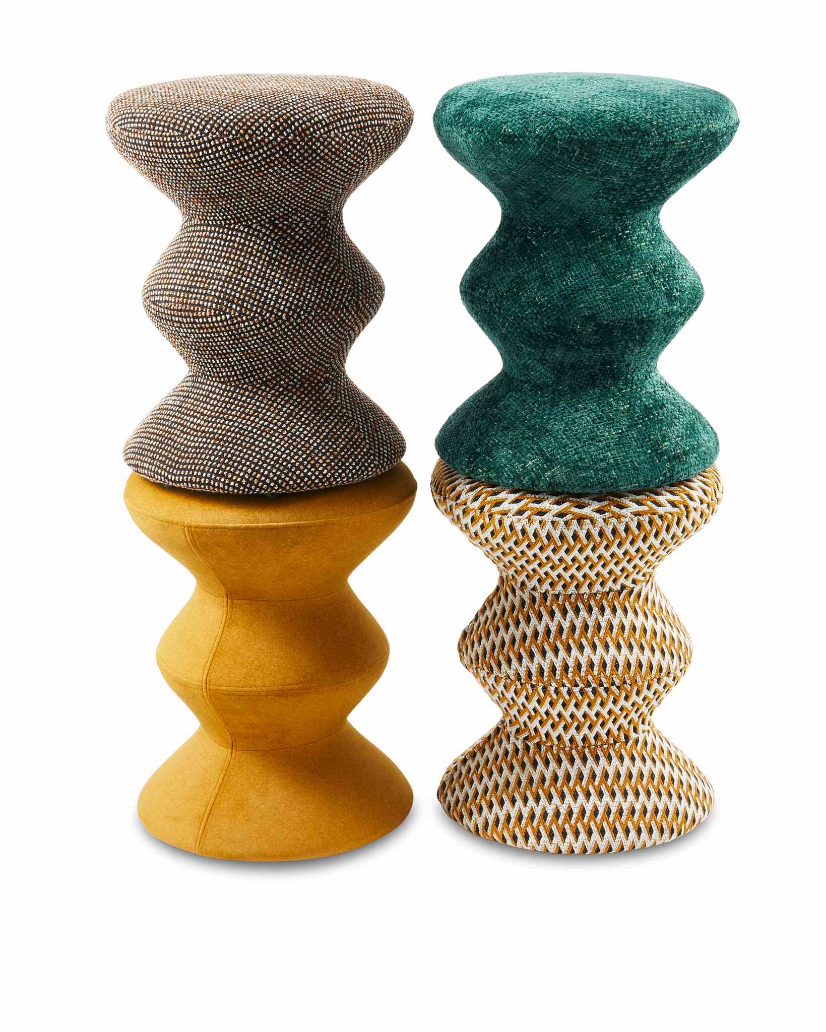 Stołek SOFT ZIG ZAG orche z białym i czarnym - Image 6