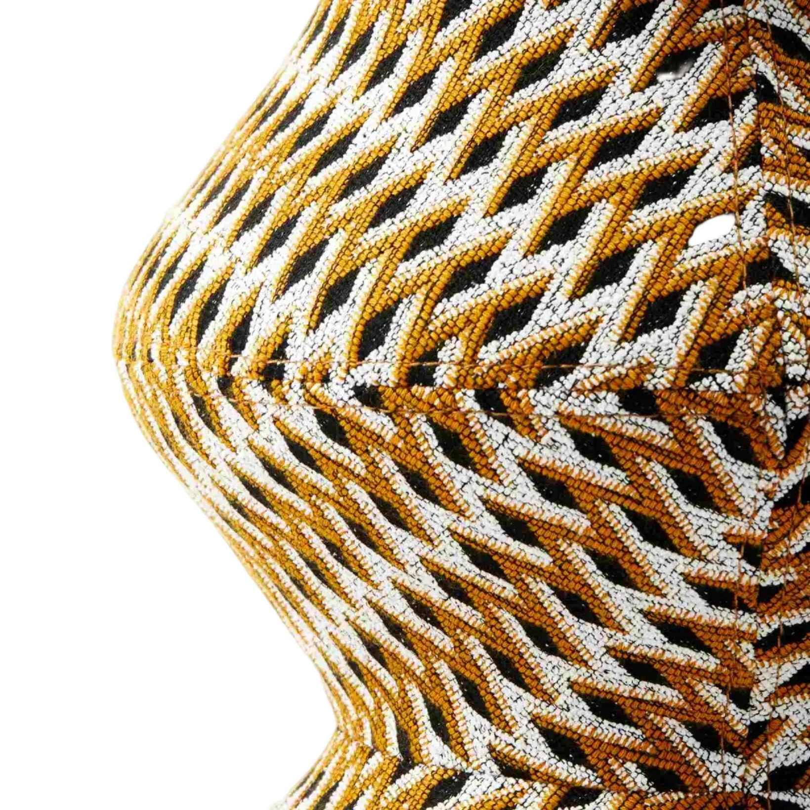 Stołek SOFT ZIG ZAG orche z białym i czarnym - Image 8