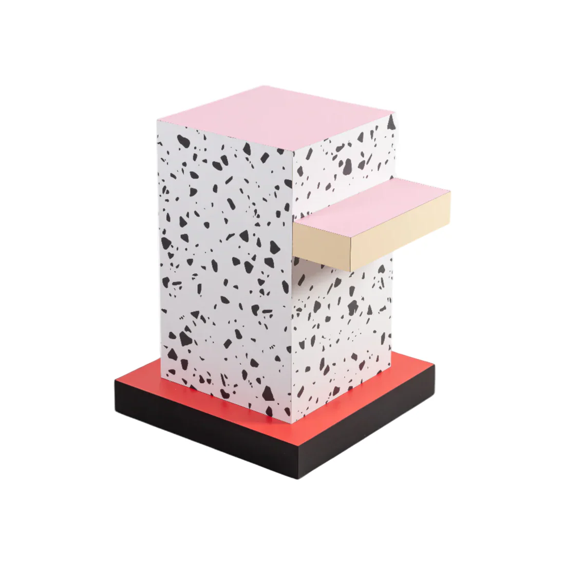 Stolik boczny SUPERSIDE TERRAZZO różowy z czerownym