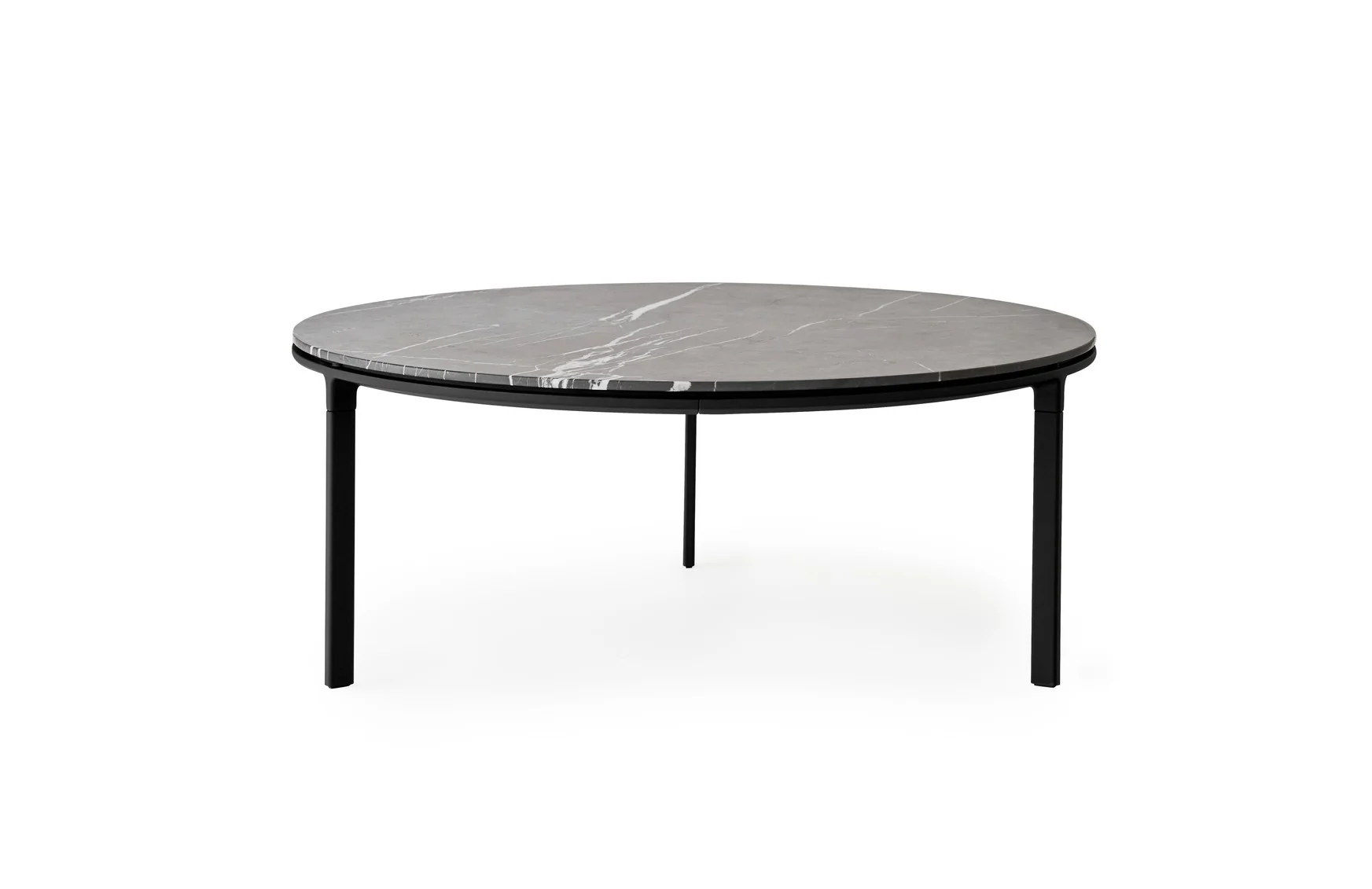 Stolik kawowy 423 ciemnoszary marmurowy blat z ciemną aluminiową podstawą - Image 7