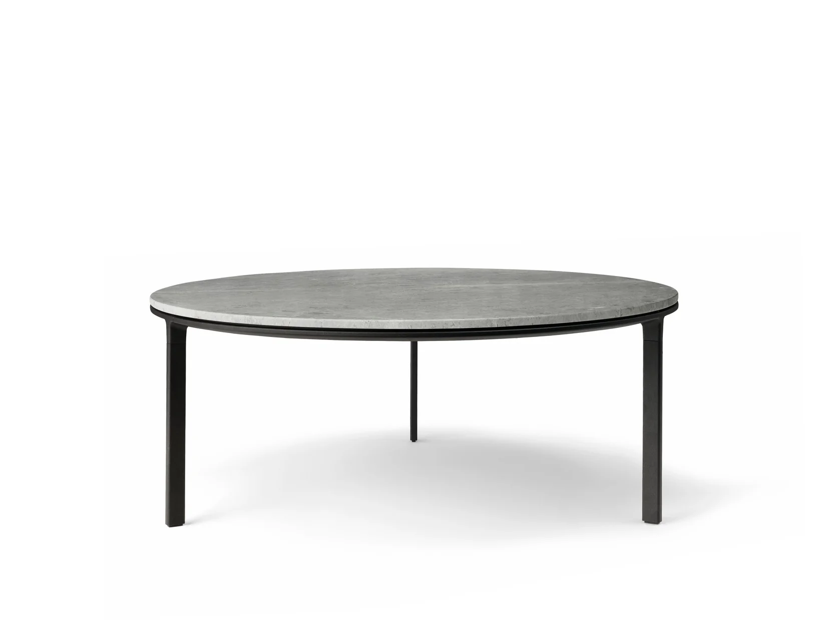 Stolik kawowy 423 jasnoszary marmurowy blat z ciemną aluminiową podstawą - Image 3