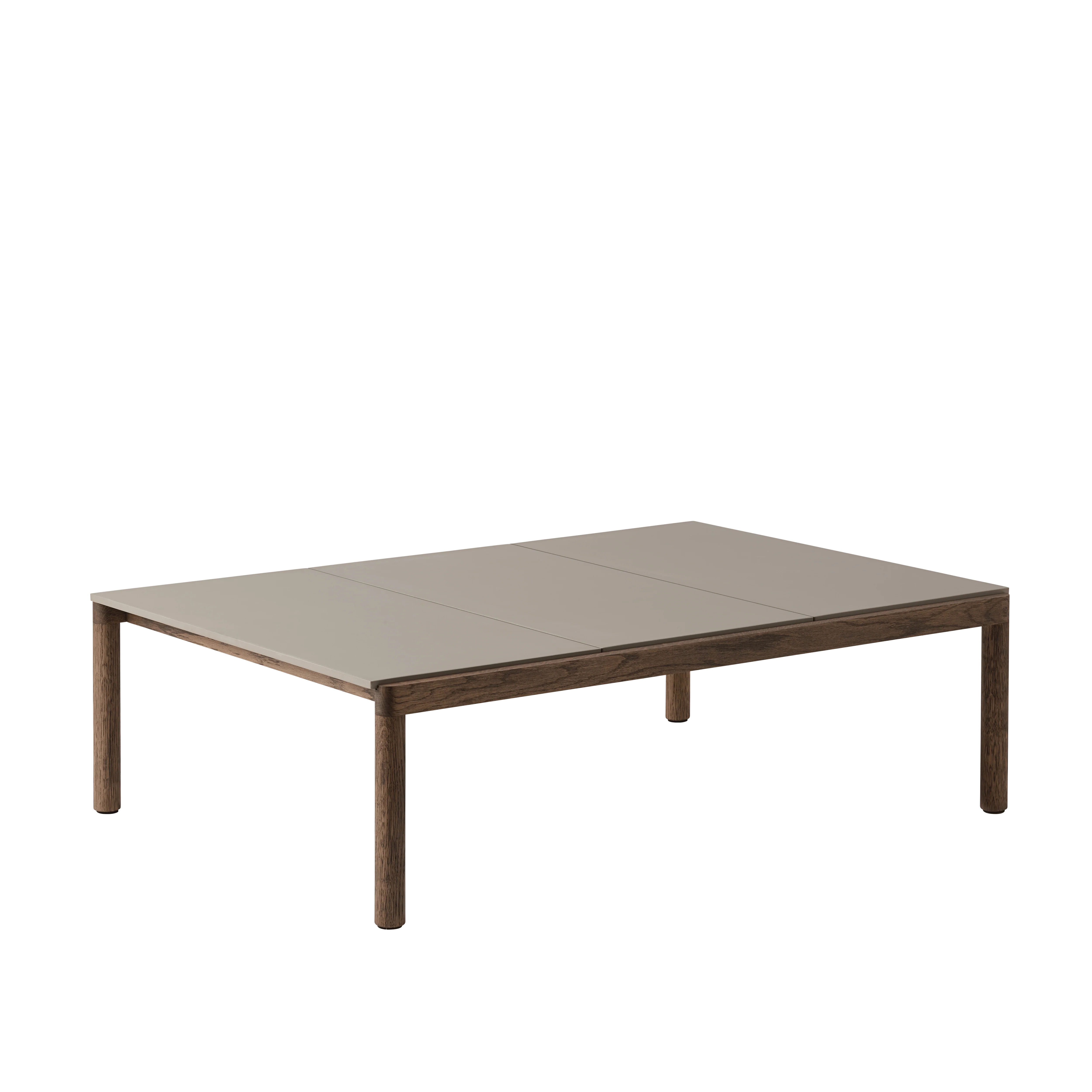 Stolik kawowy COUPLE taupe z ciemną dębową podstawą - Image 7