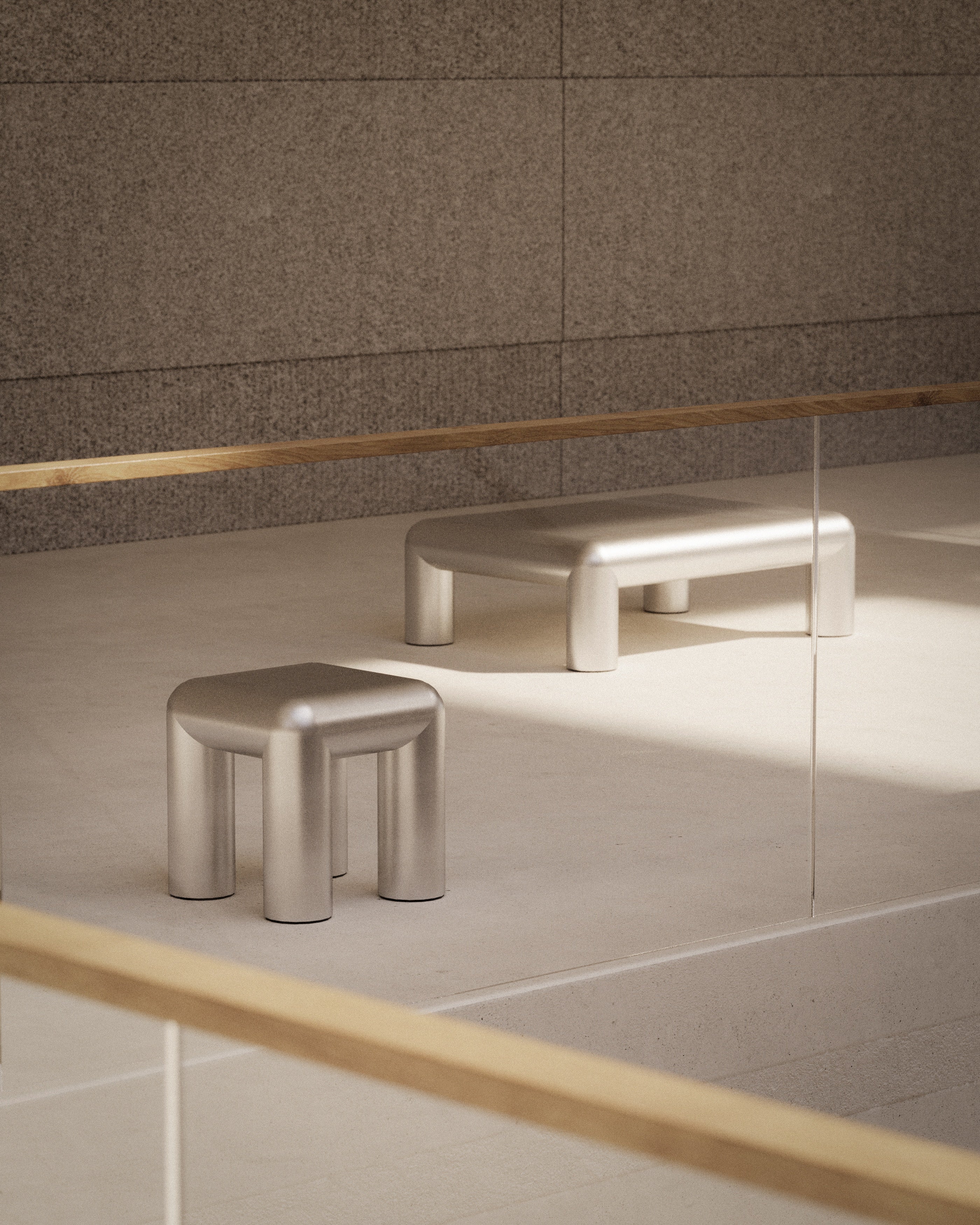 Stolik kawowy prostokątny CUBIO aluminium - Image 2