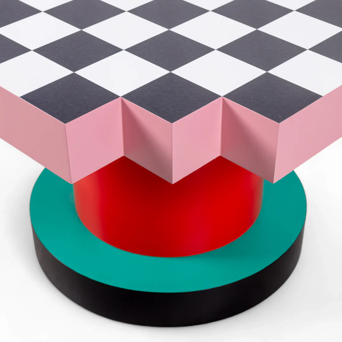 Stolik kawowy SUPERCOFFEE CHESSBOARD różowy z czerownym - Image 4