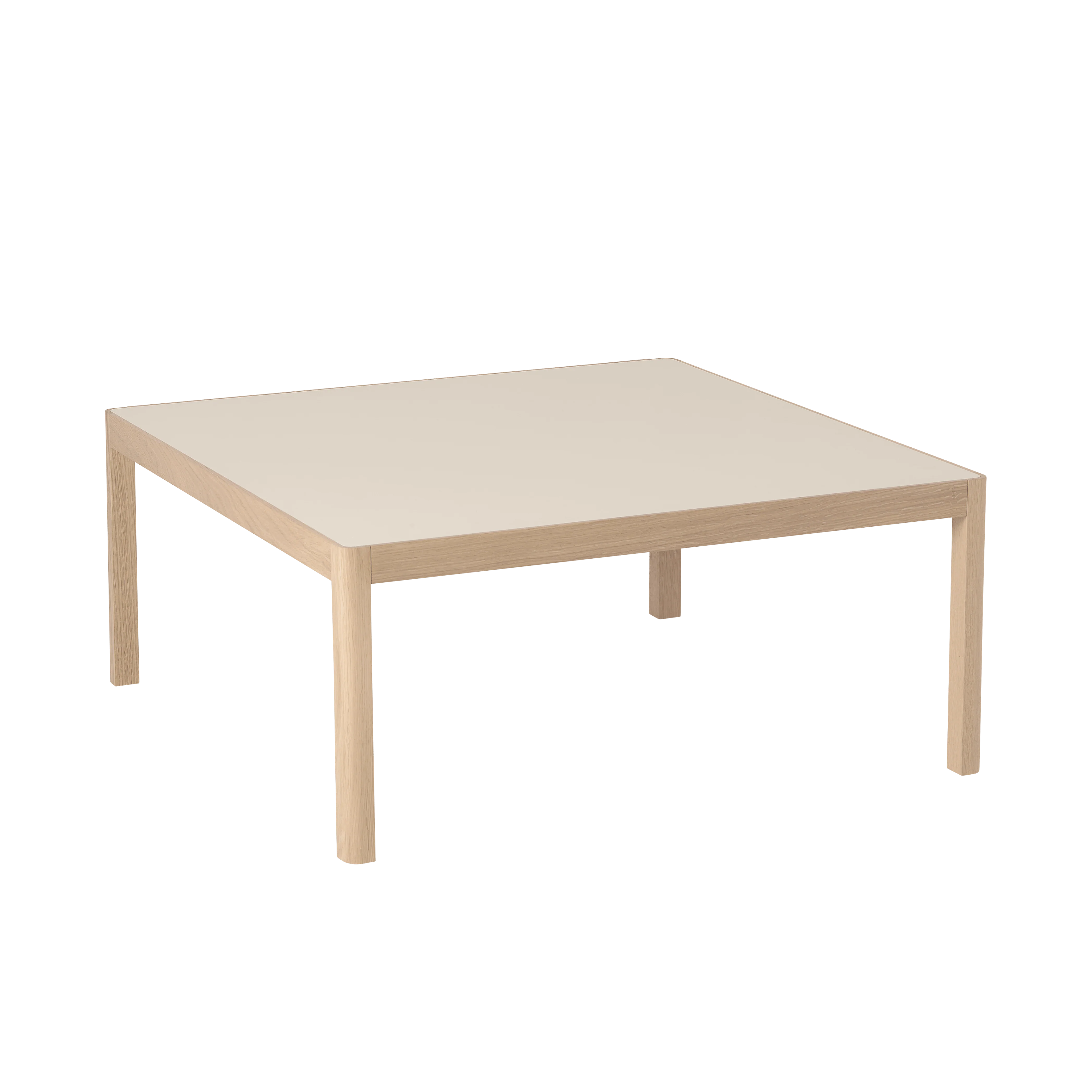 Stolik kawowy WORKSHOP szare linoleum z dębową podstawą