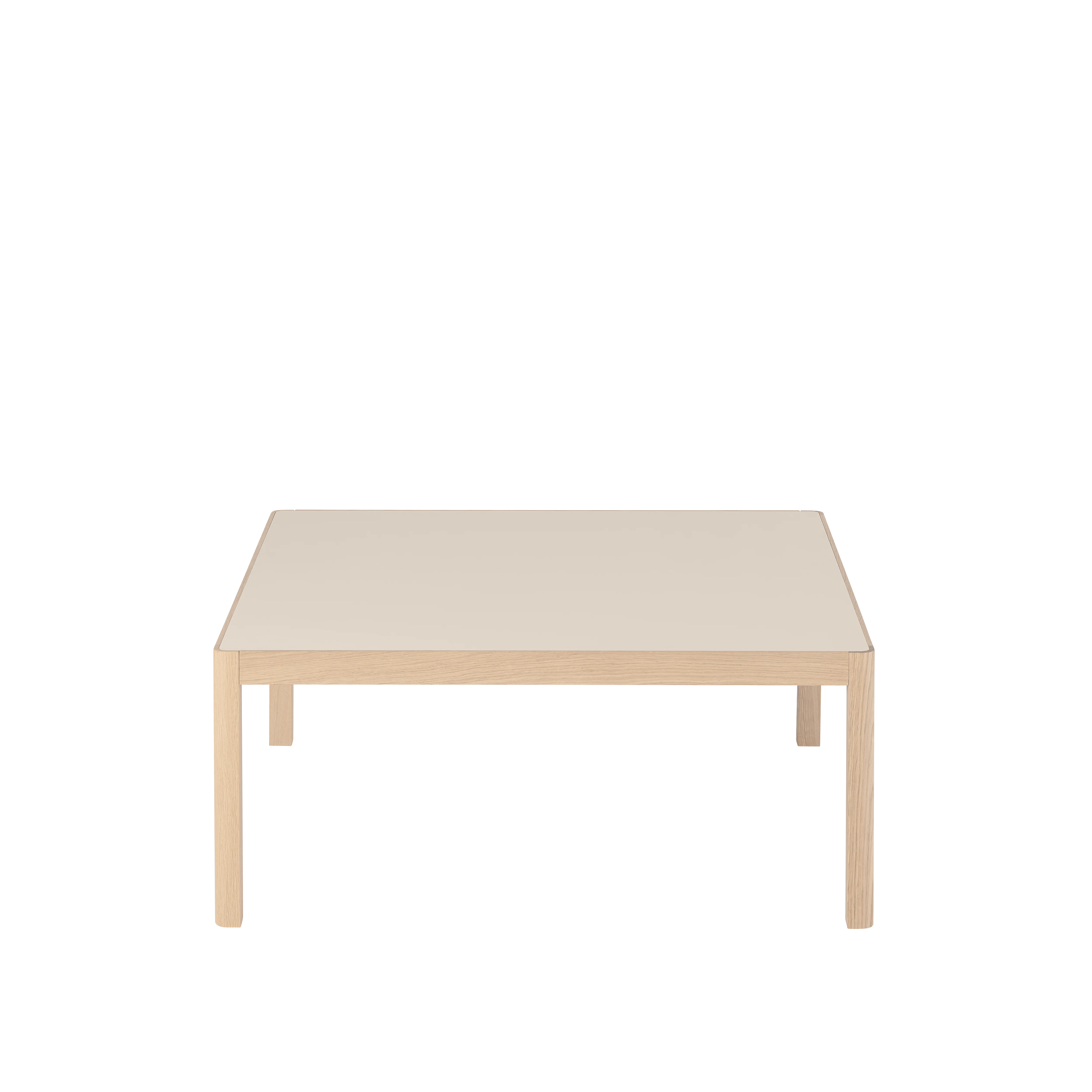 Stolik kawowy WORKSHOP szare linoleum z dębową podstawą - Image 3