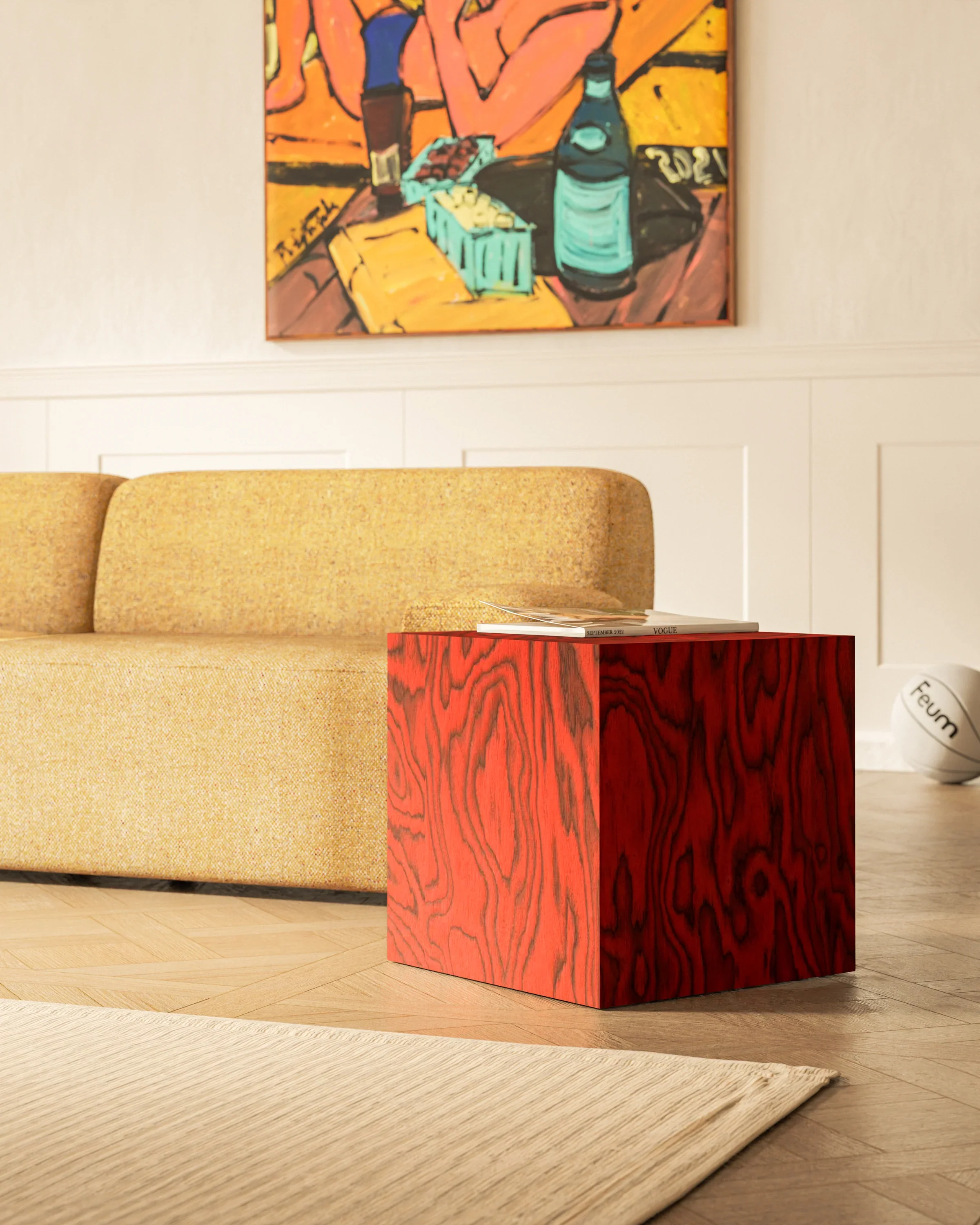 Stolik pomocniczy CUBE Sottsass czerwony - Image 3