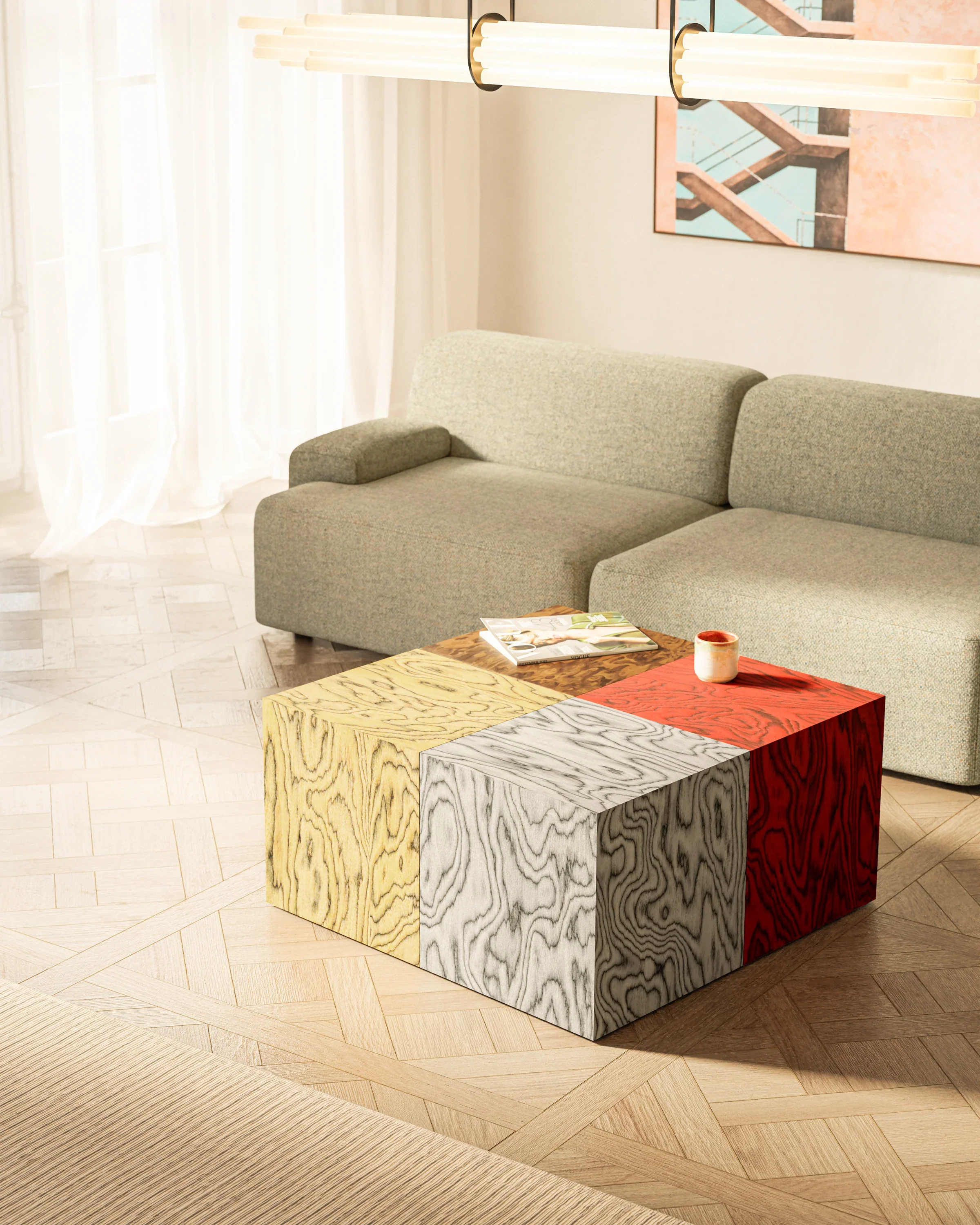 Stolik pomocniczy CUBE Sottsass żółty - Image 3