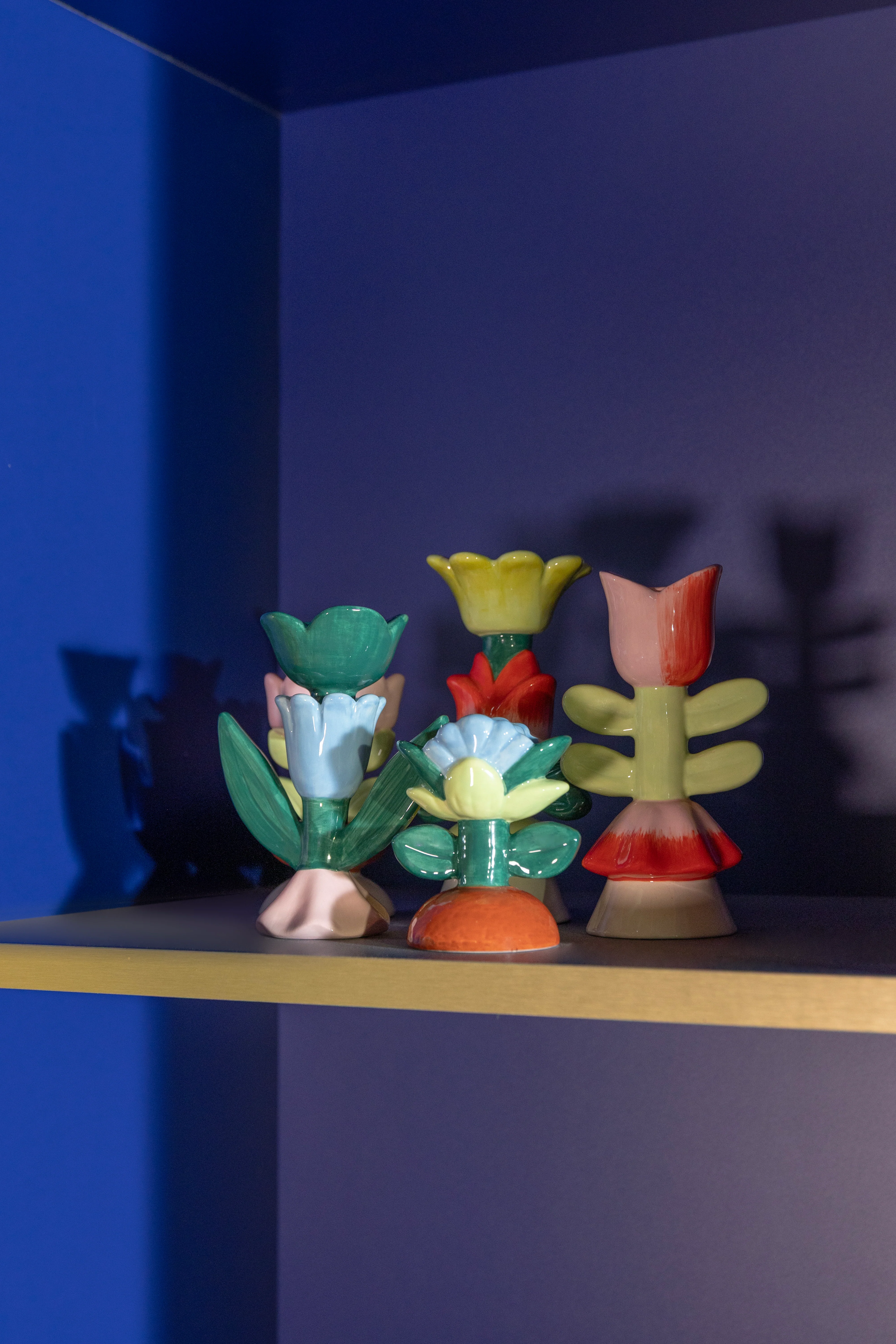 Świecznik BLUME zielony z niebieskim i czerwonym - Image 6