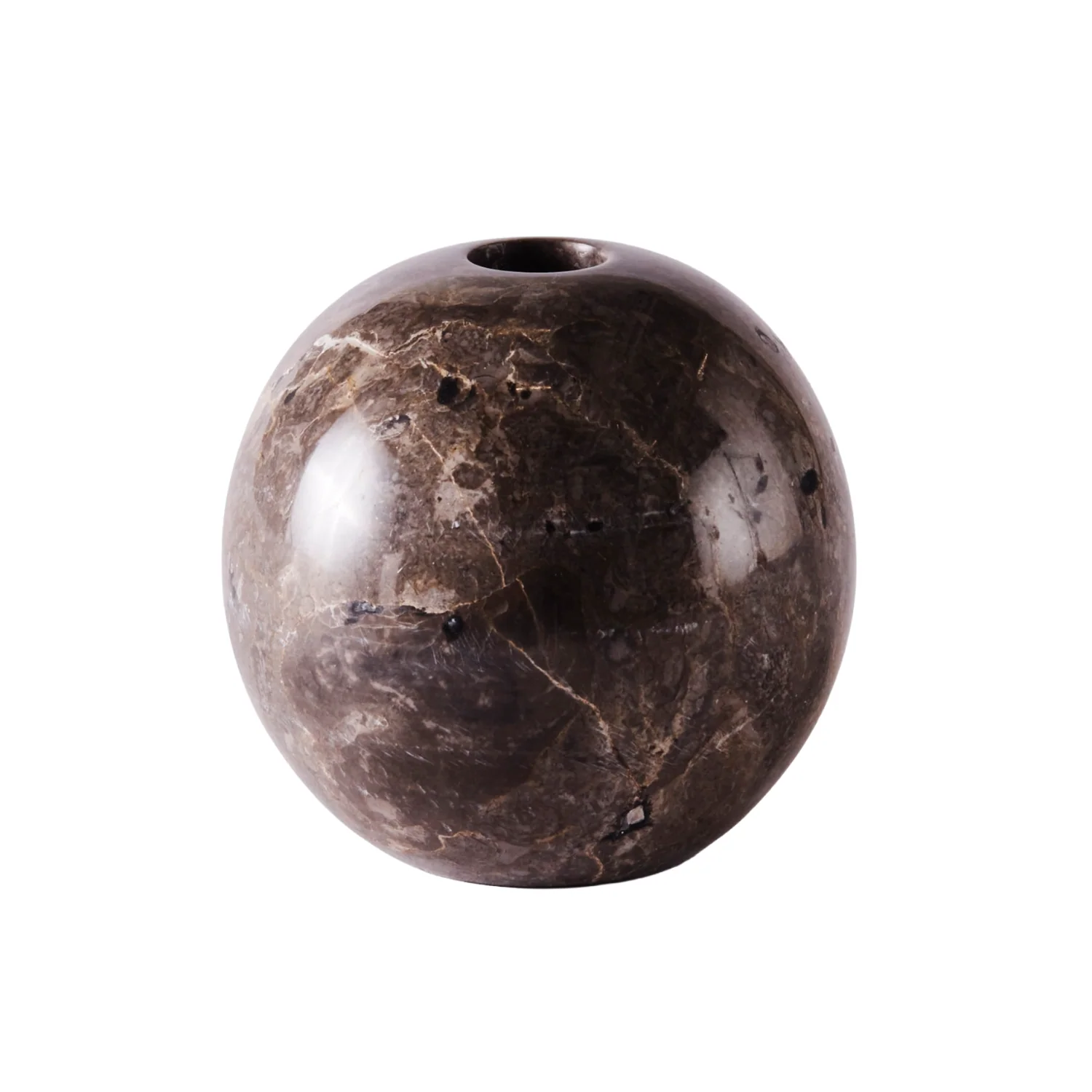 Świecznik SPHERE brązowy marmur