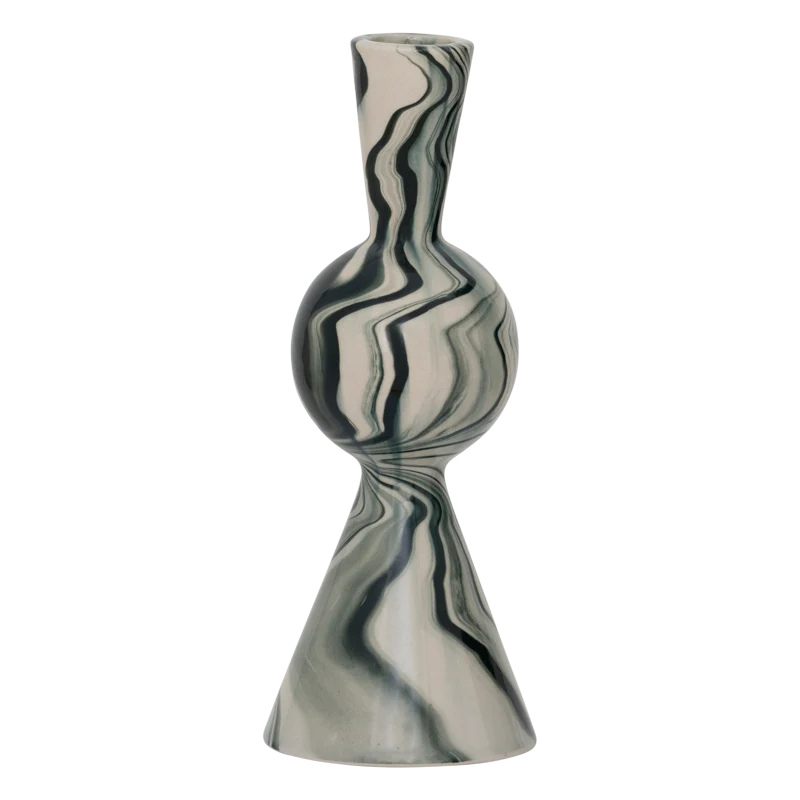 Świecznik ceramiczny VENDT biały z zielonym - Image 5
