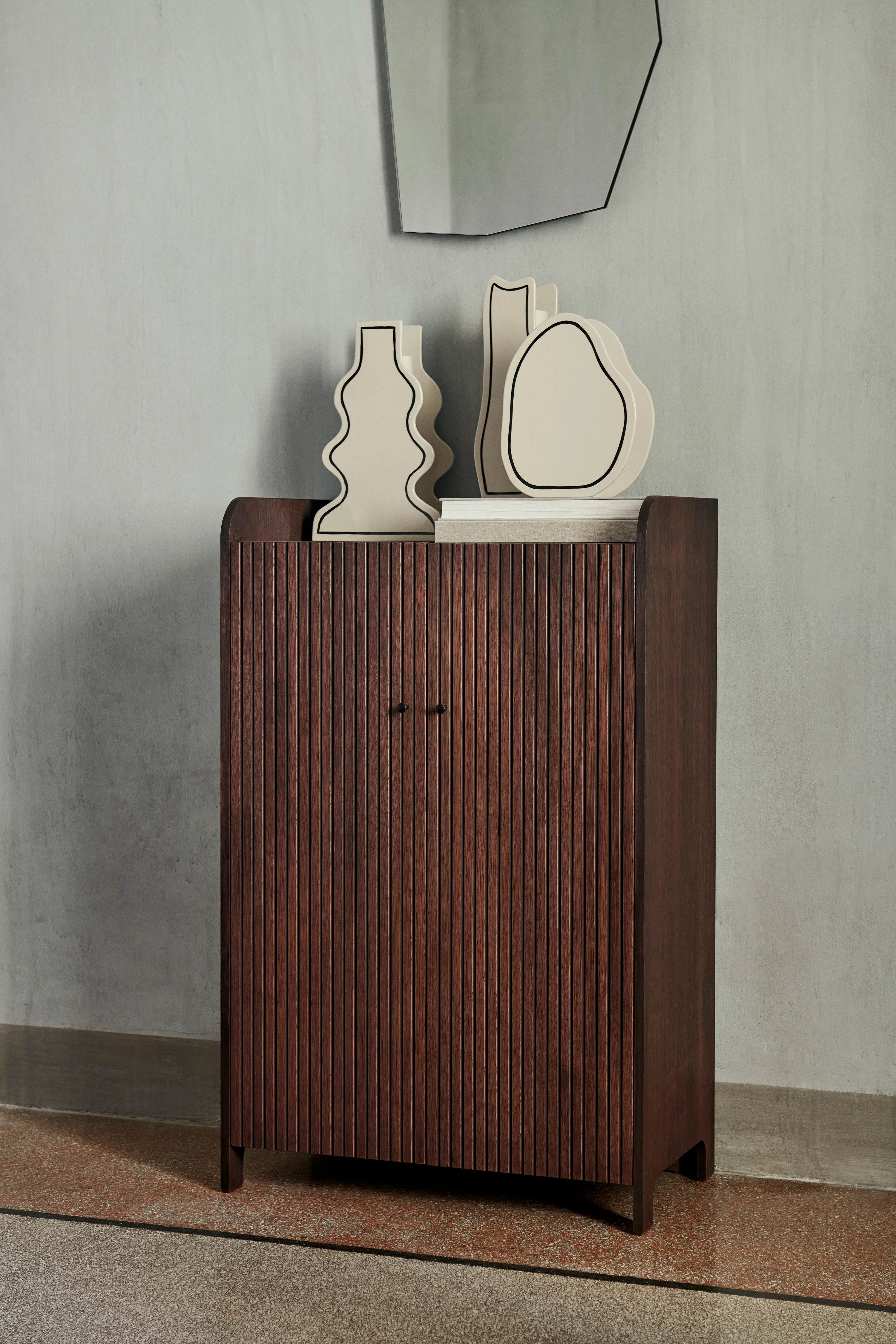 Szafa 2-drzwiowa SILL CUPBOARD LOW ciemnobrązowy fornir dębowy - Image 3