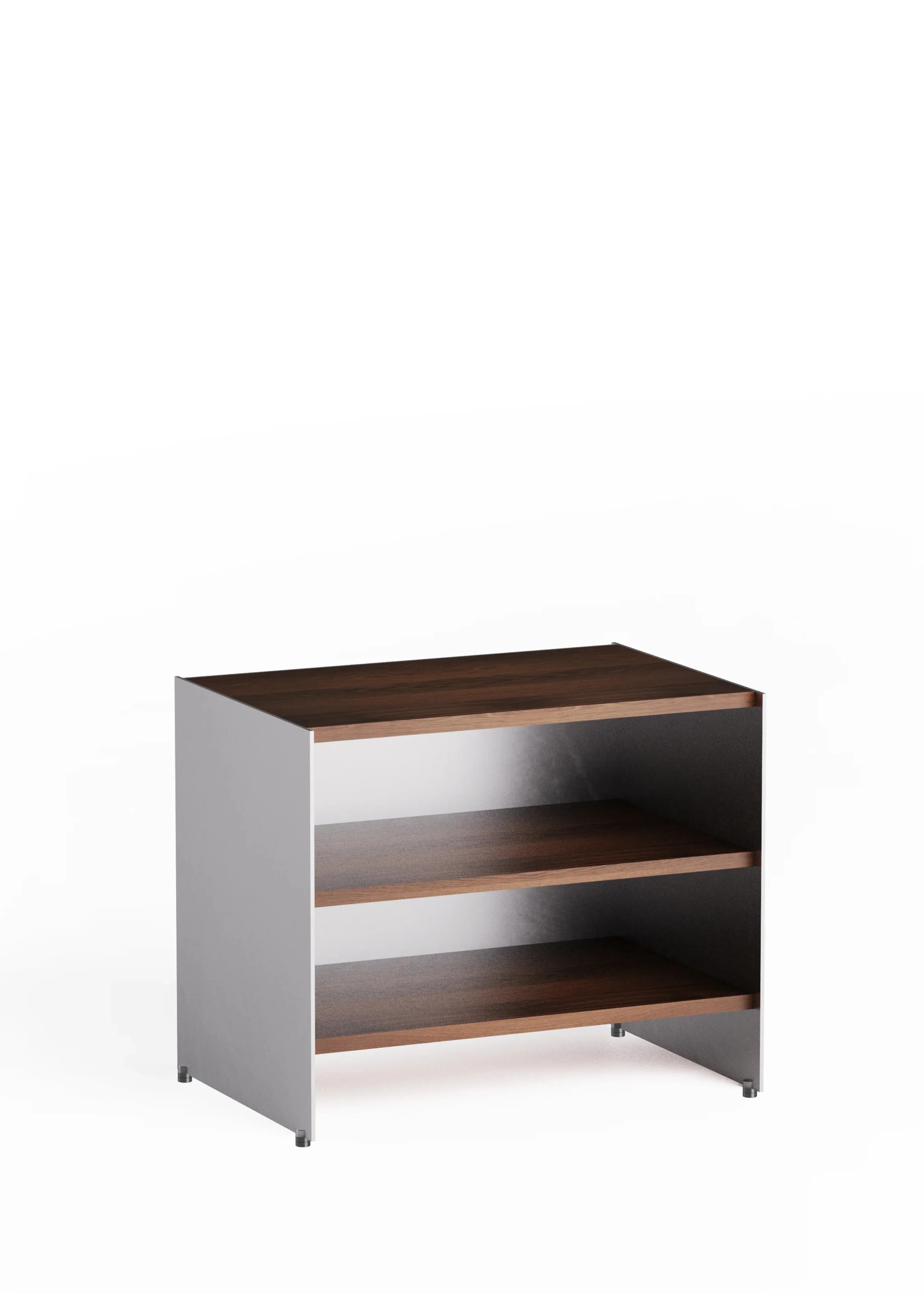 Szafka ALOOX 60 ciemne drewno dębowe z aluminiowym wykończeniem - Image 3