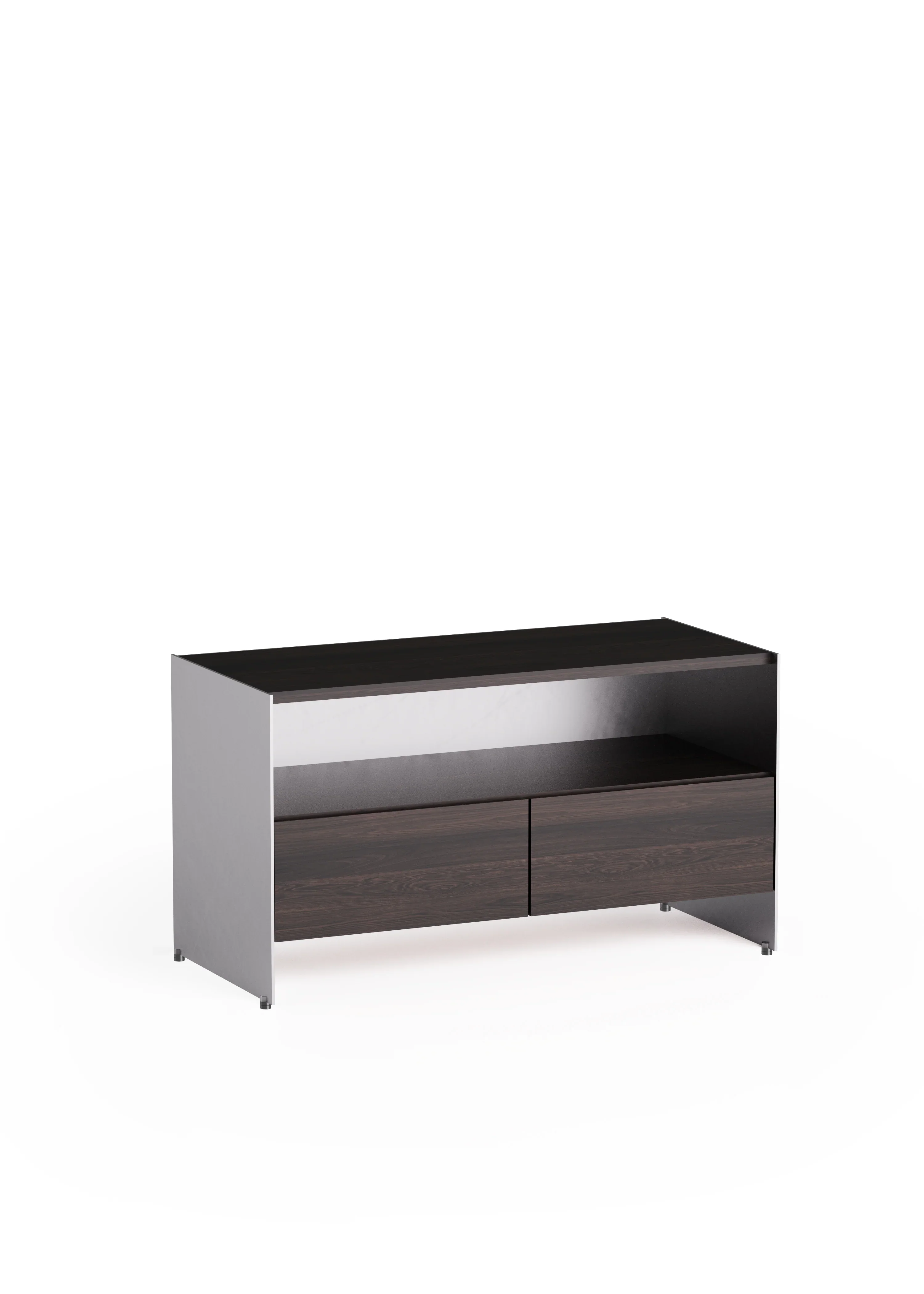 Szafka ALOOX 90 hebanowe drewno dębowe z aluminiowym wykończeniem - Image 5