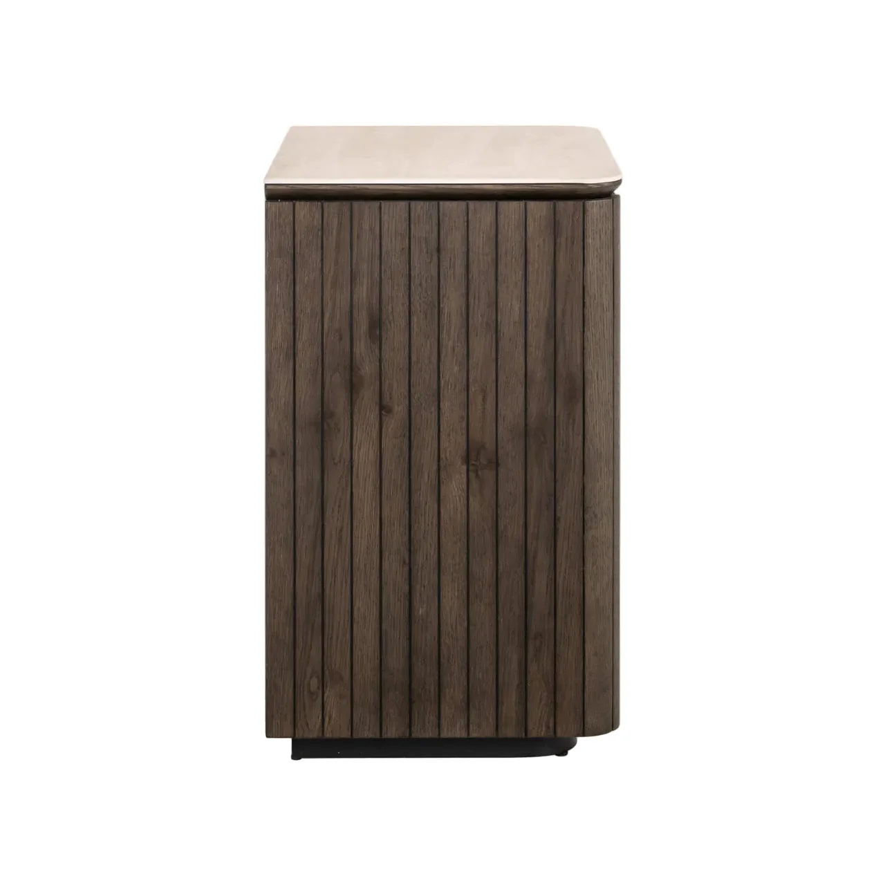Szafka nocna RITZ brązowy fornir z beżowym ceramicznym blatem - Image 3