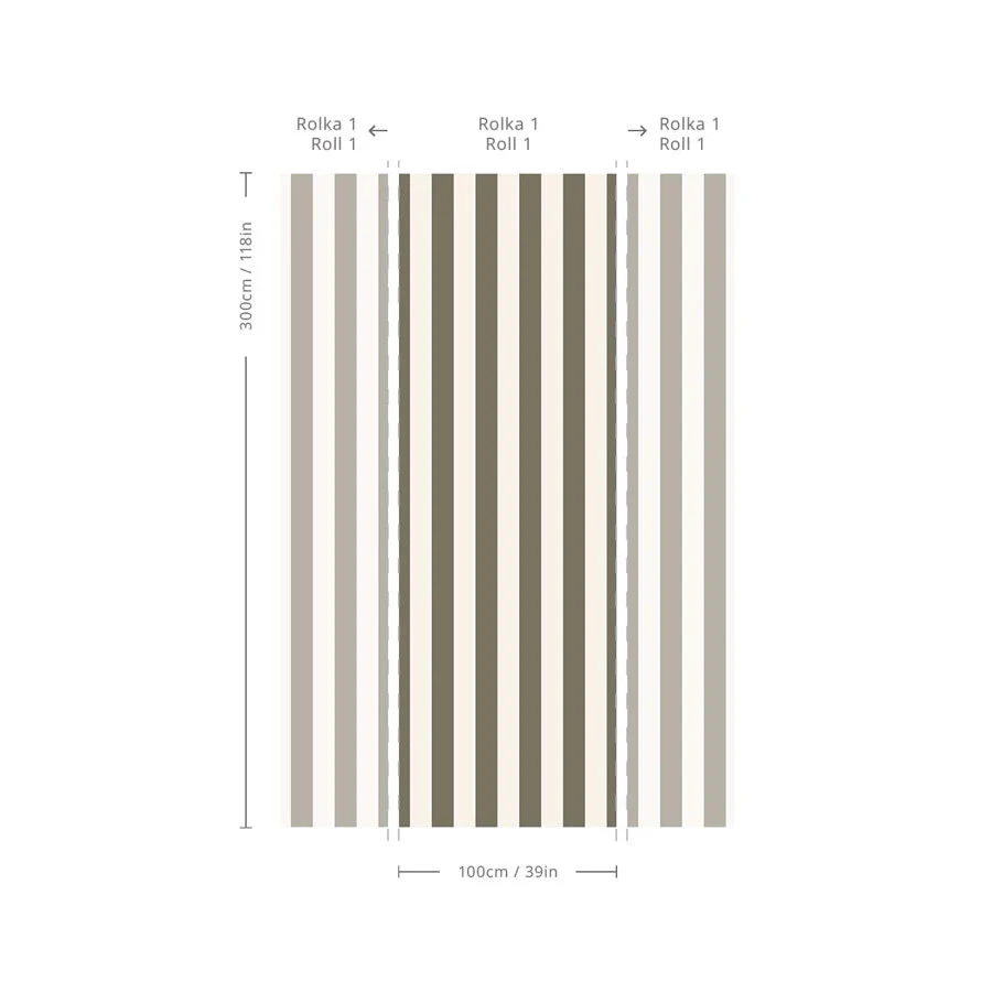 Tapeta flizelinowa w paski BOLD STRIPE MOSS zielony - Image 2