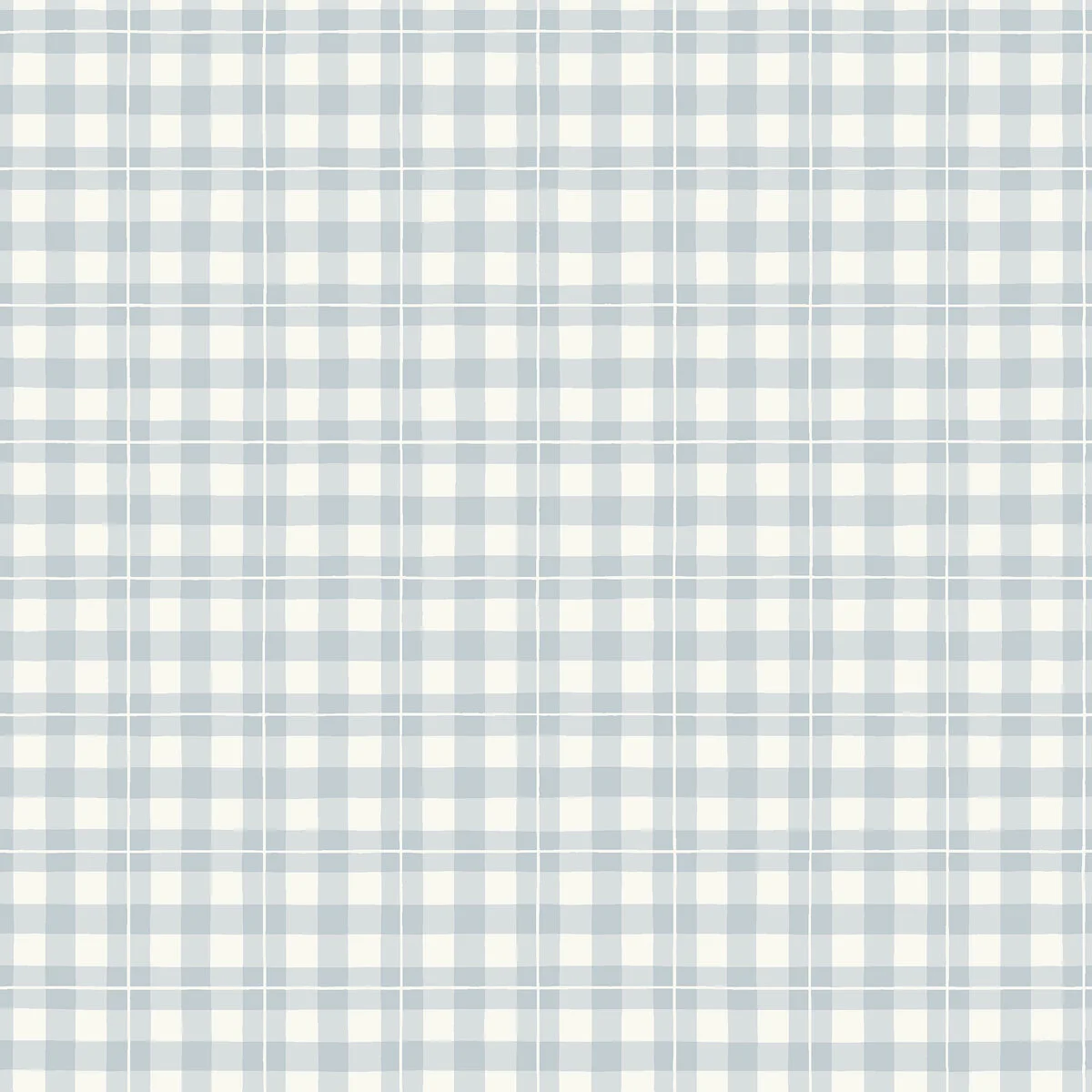 Tapeta z geometrycznym wzorem w kratkę FRIDA niebieski z białym